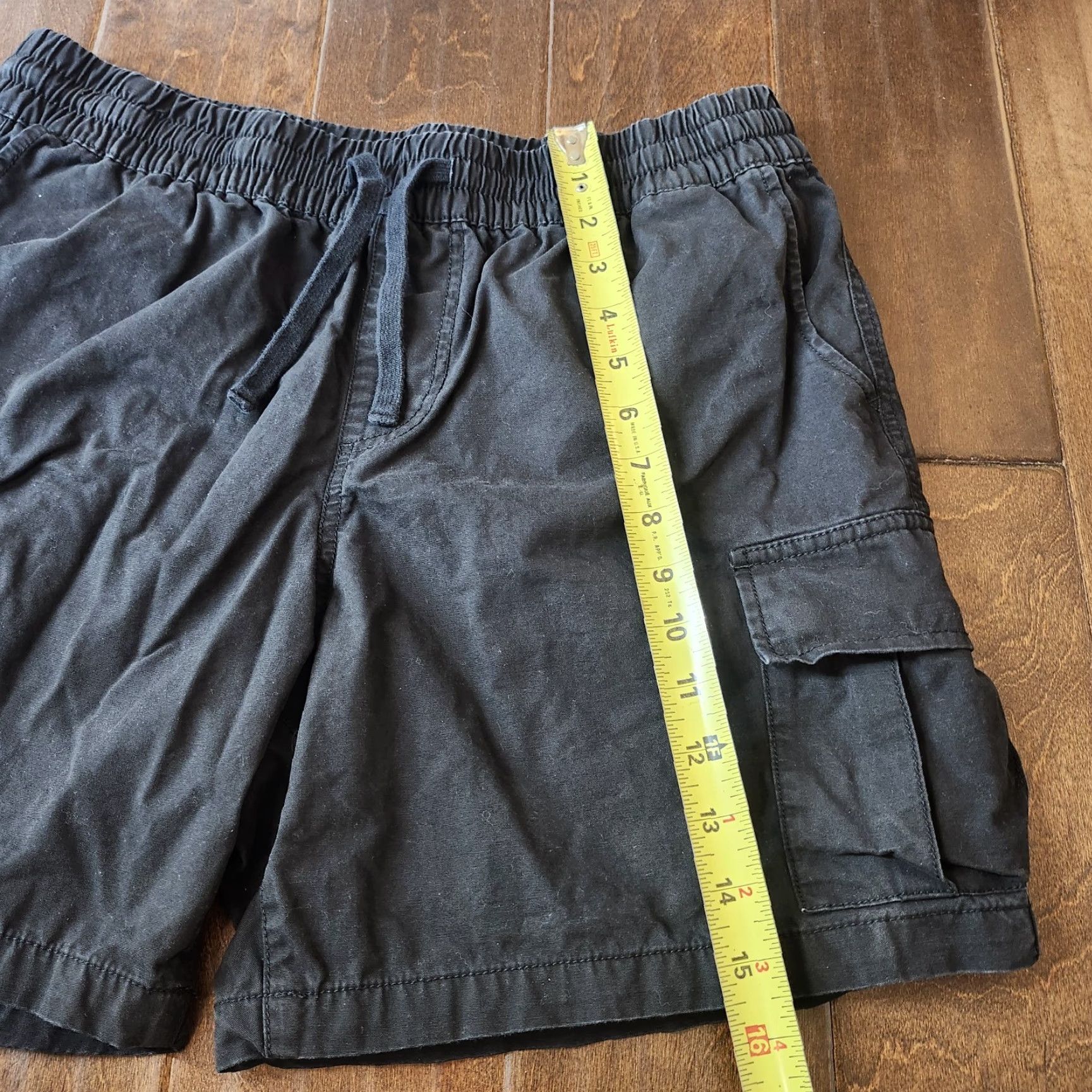 Rsq RSQ Cargo Shorts Mens M Black Elastic Waist Drawstring Casual Cotton Regular Beach Outdoor 90s style Size US 31 - 7 Thumbnail