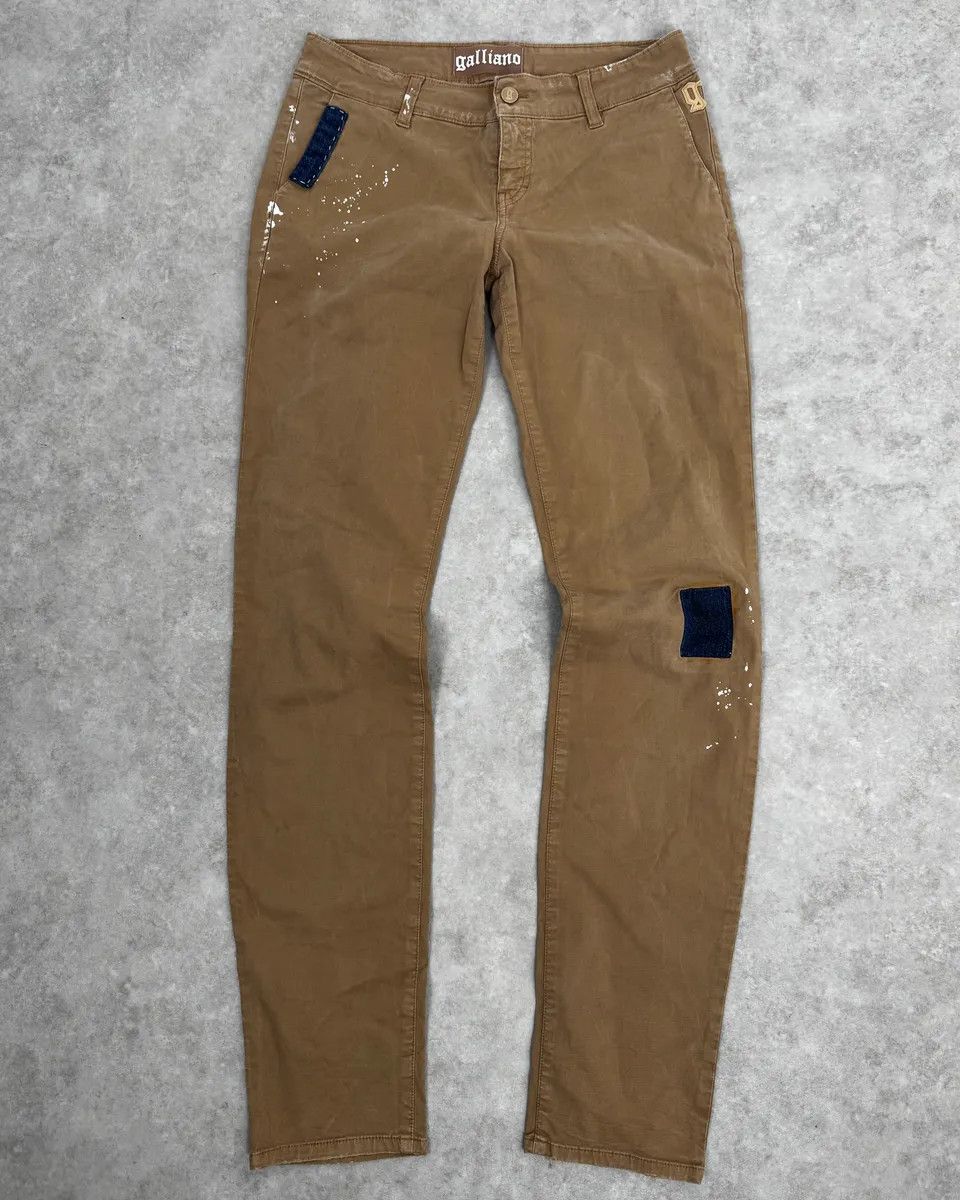 John Galliano 2010s John Galliano Skinny Beige UK Flag Pocket Pants Size US 30 / EU 46 - 1 Thumbnail