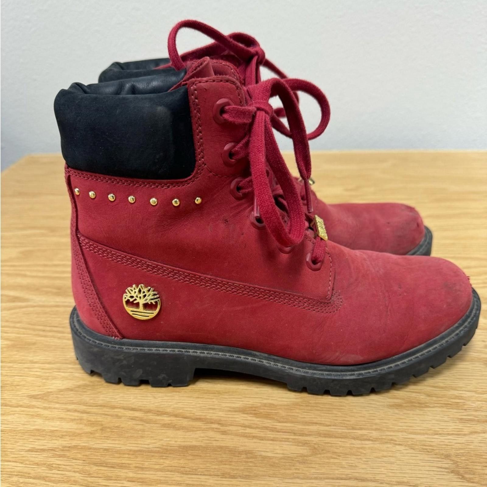 Timberland Timberland Heritage 6" Boots – Red Suede – Size 8 Size US 8 / IT 38 - 1 Thumbnail