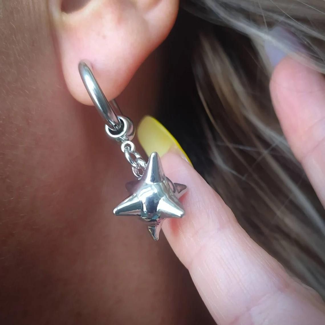 Jewelry × Sterling Silver Vintage Earrings One Pairs Chrome Jewelry Size ONE SIZE - 2 Thumbnail