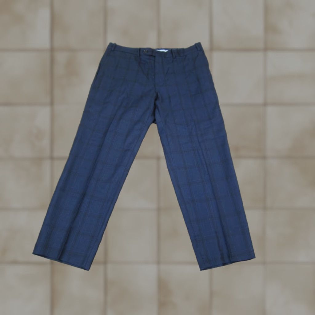 Peter Millar Peter Millar Pants Mens 36x27 Plaid Blue Straight Office Fit Chino Wool Front Flat Front Casual Vintage No Size US 36 / EU 52 - 1 Thumbnail