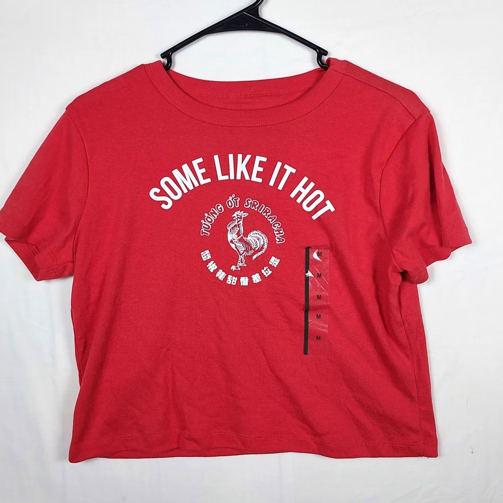 SOMET Sriracha Shirt Red Graphic Tee Size Medium Unisex Crew Neck Short Sleeve Cropped Spring Casual VINTAGE N/A Size M / US 6-8 / IT 42-44 - 2 Thumbnail