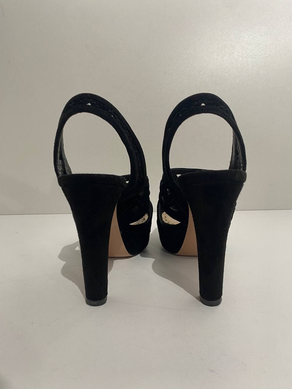 Prada Prada x Miu Miu Suede Black Slingback Strap High Heels Size US 7.5 / IT 37.5 - 8 Thumbnail