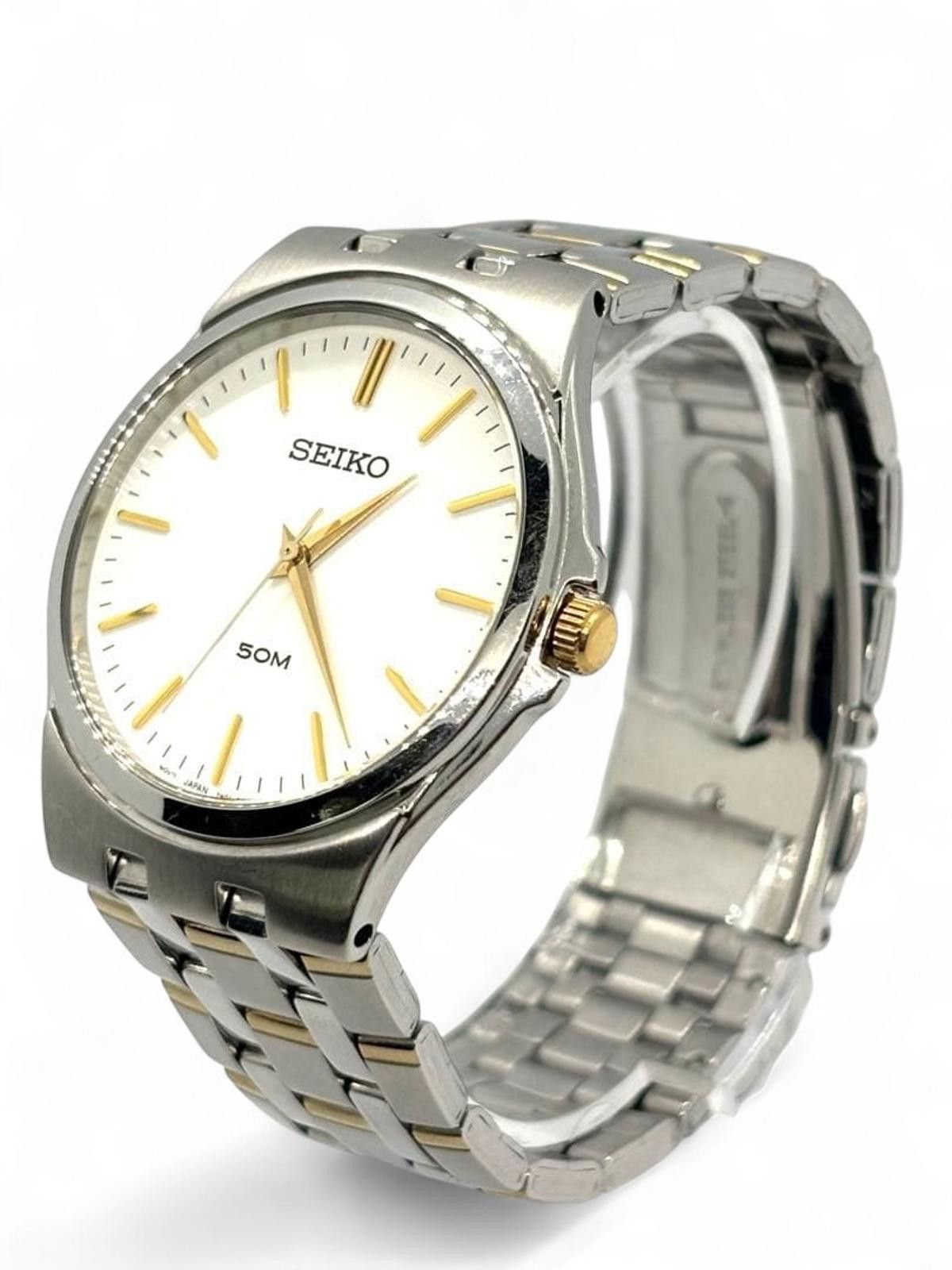 Seiko Seiko - Stainless Steel Men's Watch with Gold Accents Size ONE SIZE - 1 Thumbnail