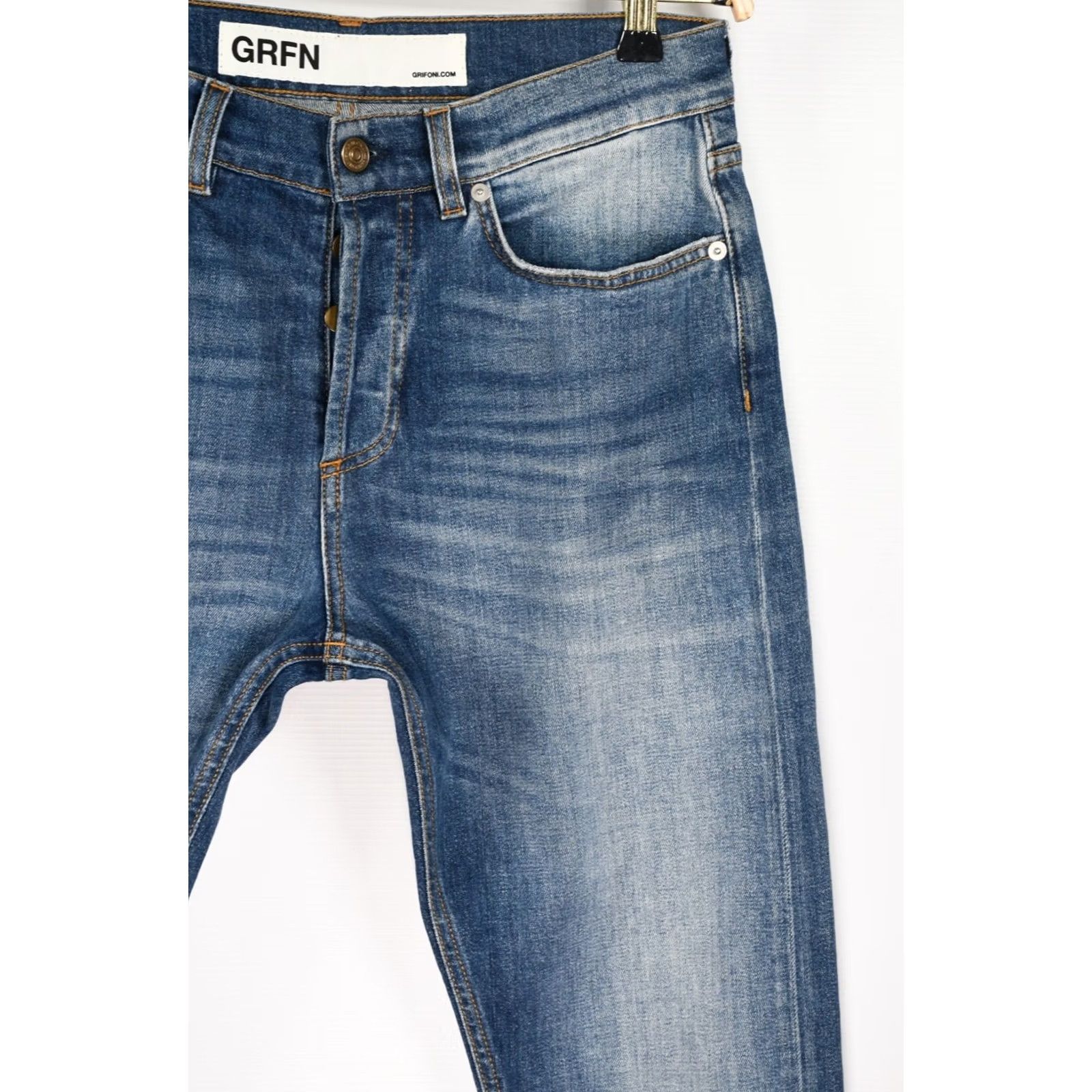 Vintage Mauro Grifoni GRFN PIER Regular Cropped Fit Jeans Men W32 Blue 98%Cotton 2%Elastane Denim Vintage No XS-XXL (adjusted for rules) Size US 32 / EU 48 - 4 Thumbnail