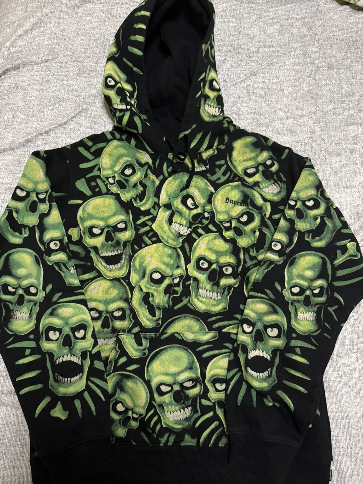 Supreme Green Skull Hoodie | Grailed