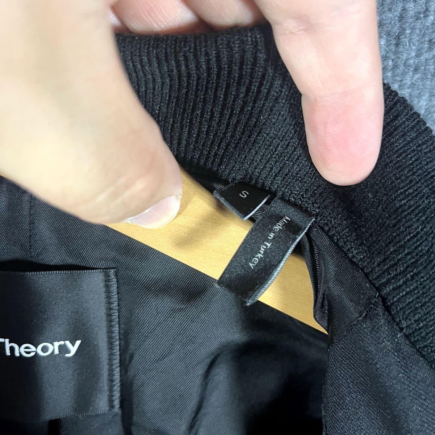Theory Theory Jacket Bomber Jacket Men Small Black Wool Lamb Leather Sleeves Modern Coat Size US S / EU 44-46 / 1 - 3 Thumbnail