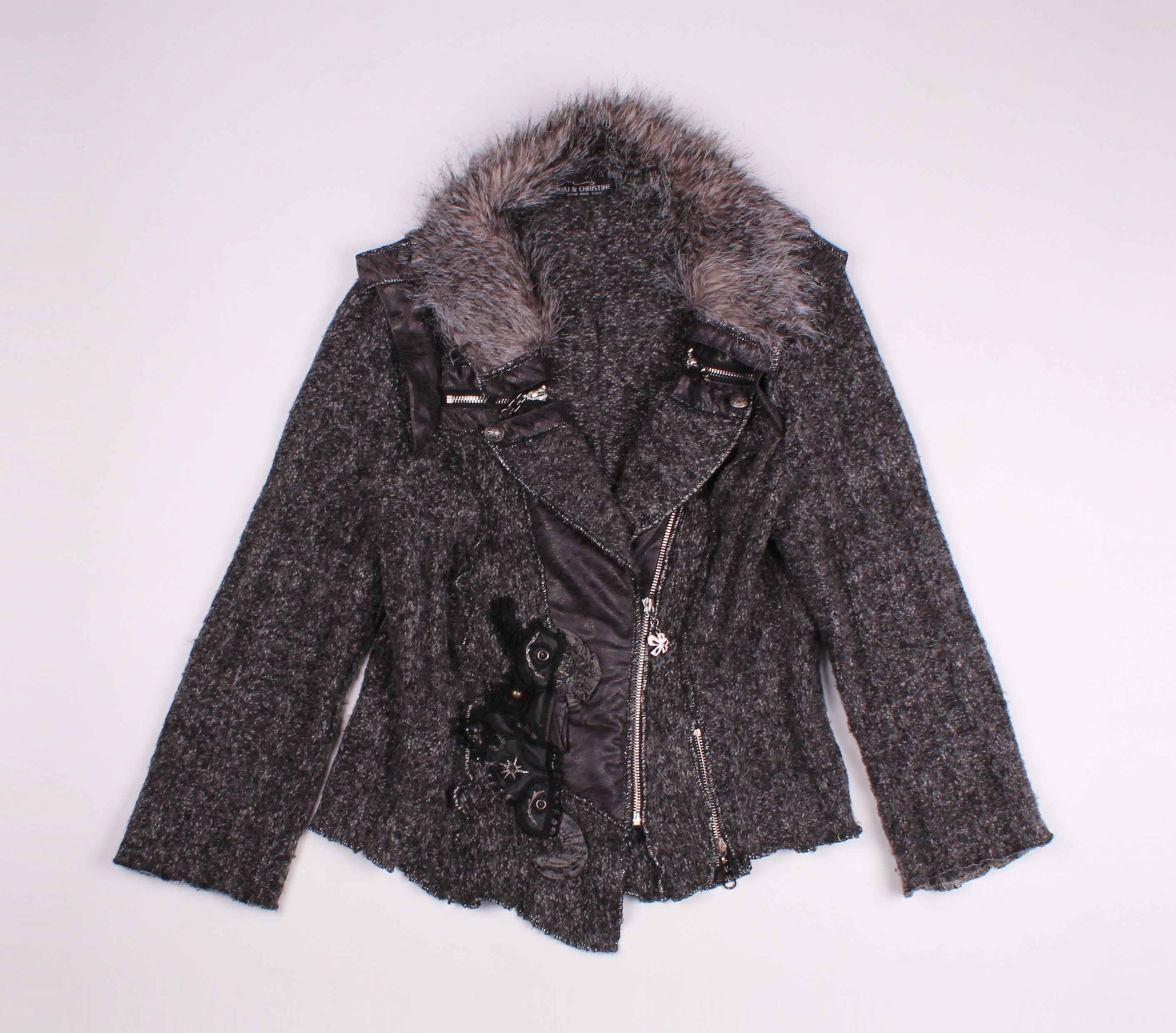 Vintage Vintage Juju & Christine French Grunge Faux Fur Cardigan Size M / US 6-8 / IT 42-44 - 1 Thumbnail