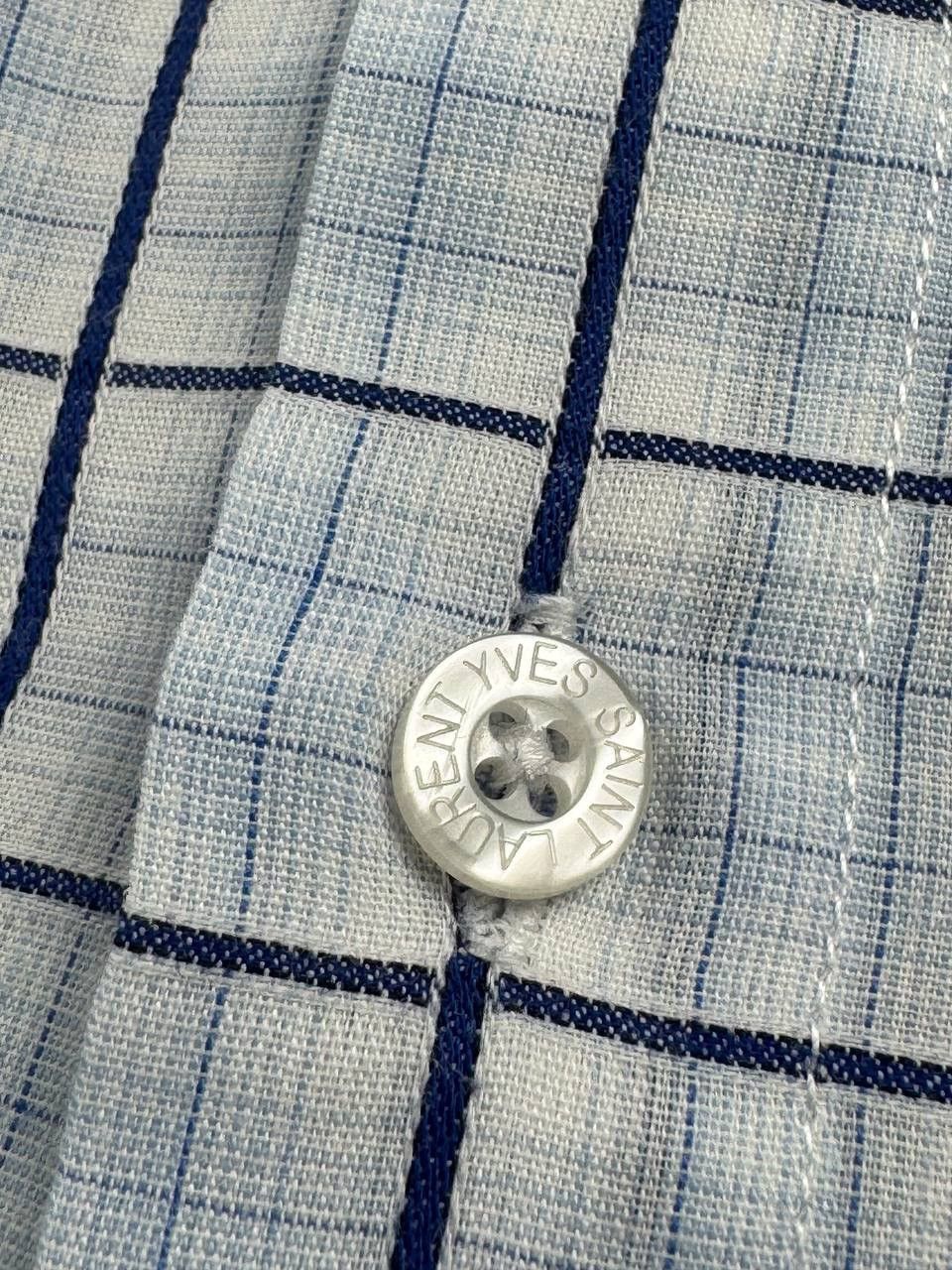 Yves Saint Laurent Yves Saint Laurent YSL Paris Blue Men’s XL Size Checked Basic Button Blank Shirt Size US XL / EU 56 / 4 - 9 Thumbnail