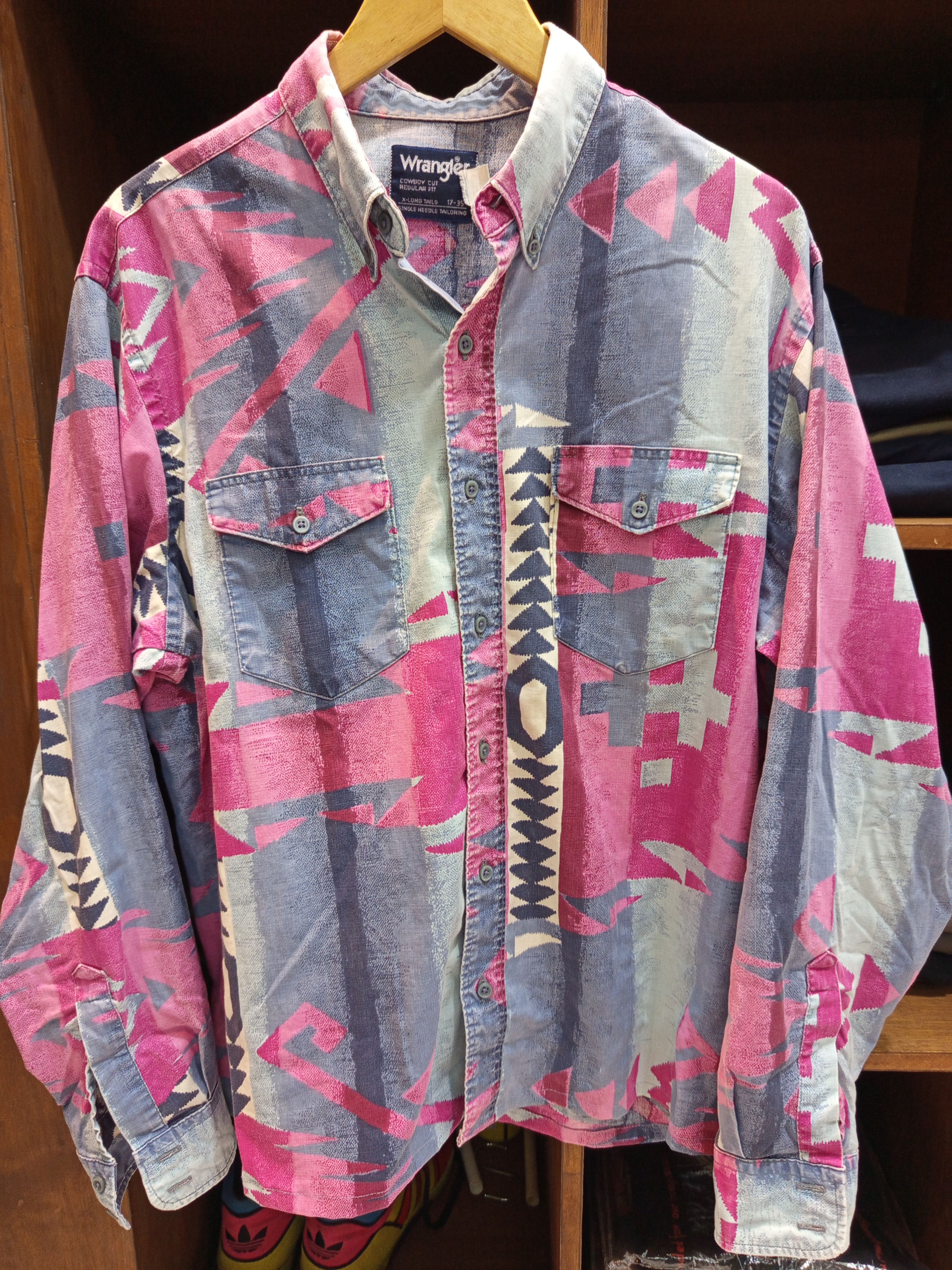 Wrangler Vintage Wrangler Cowboy Cut Southwestern Shirt 90s Size US XL / EU 56 / 4 - 1 Thumbnail