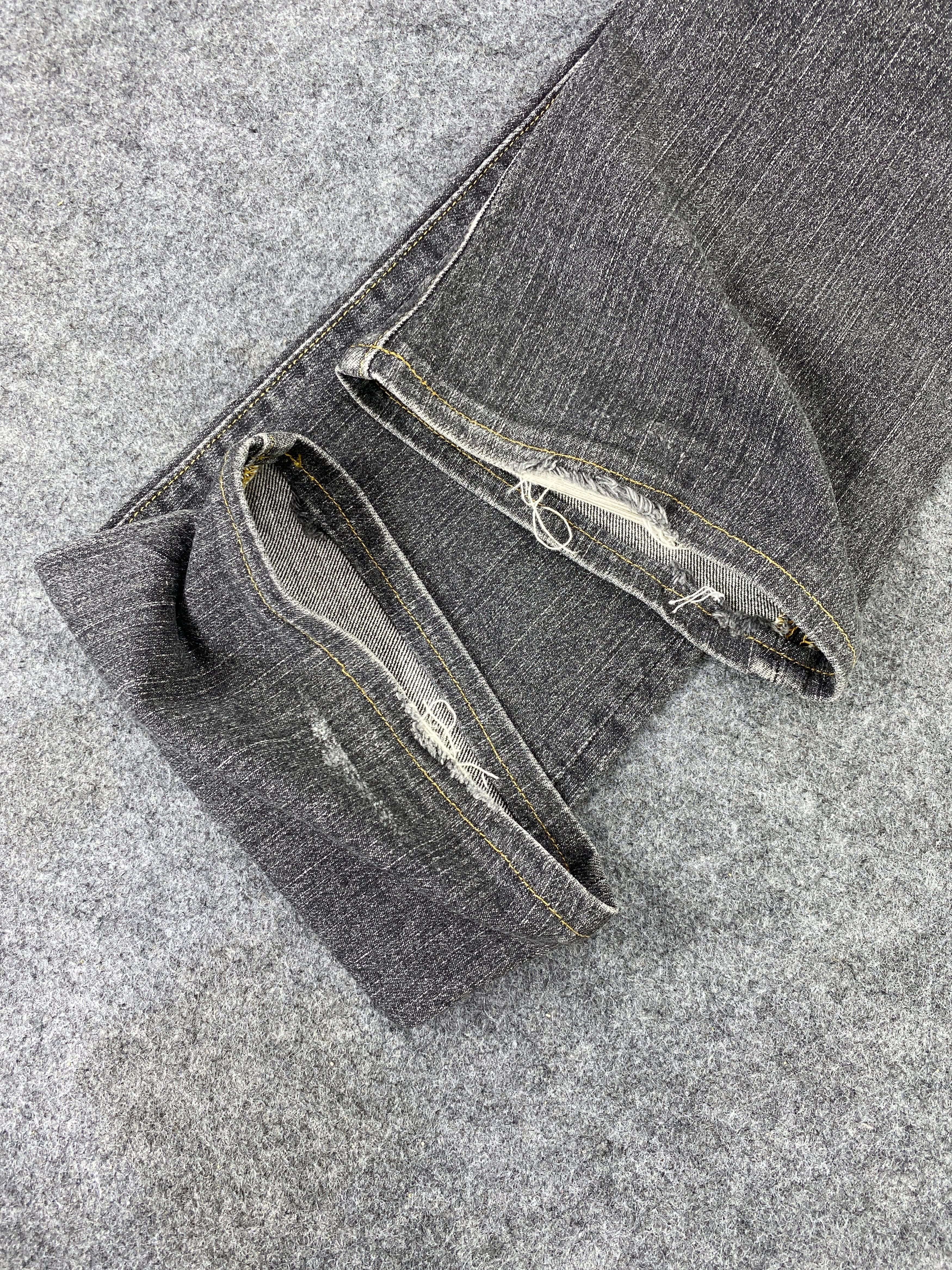 Japanese Brand Georgia Love Grey Wash Flare Jeans - J1003 Size 26" / US 2 / IT 38 - 12 Thumbnail