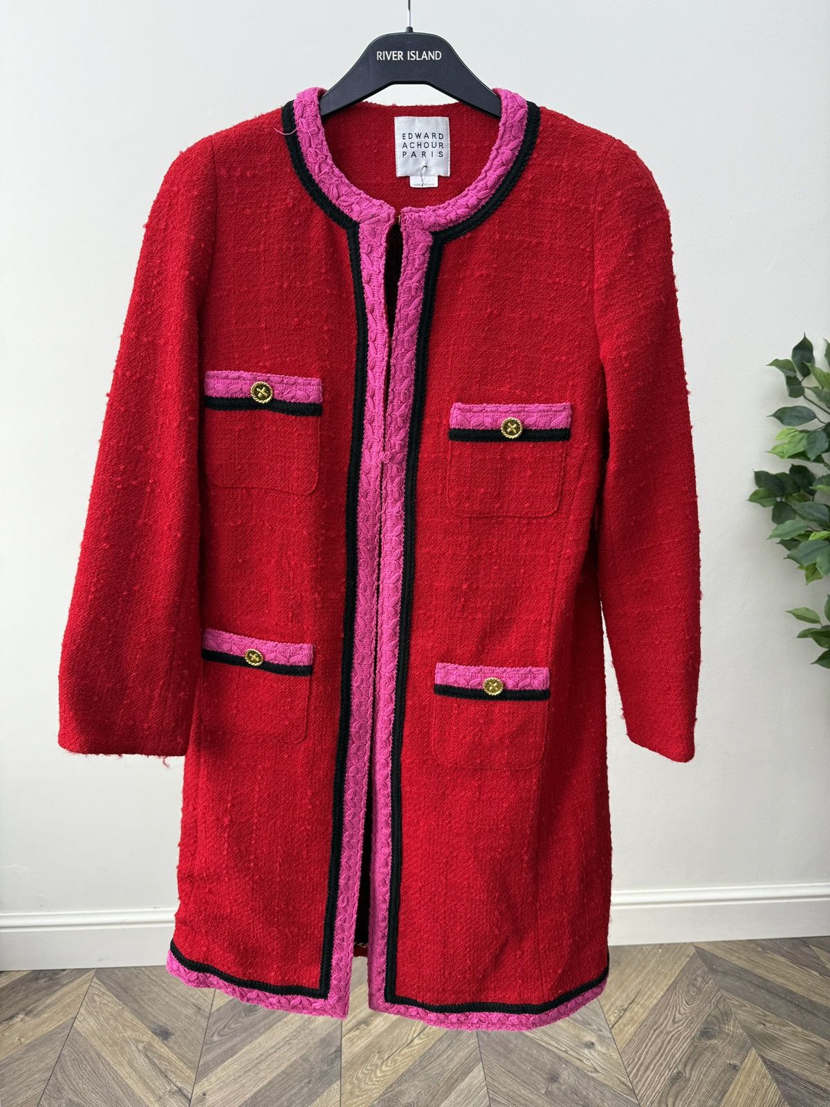 Other Vintage Edward Achour Paris Wool Blend Tweed Coat Women’s Size S / US 4 / IT 40 - 1 Thumbnail