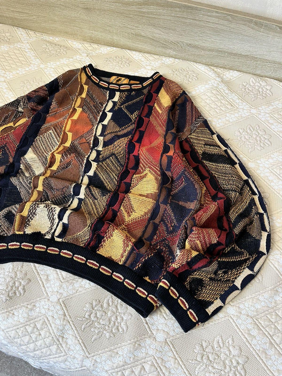 Coogi 🔥 Coogi Style Cable Knit 3D Sweater Italy Pullover 90s Carlo Size US XL / EU 56 / 4 - 1 Thumbnail