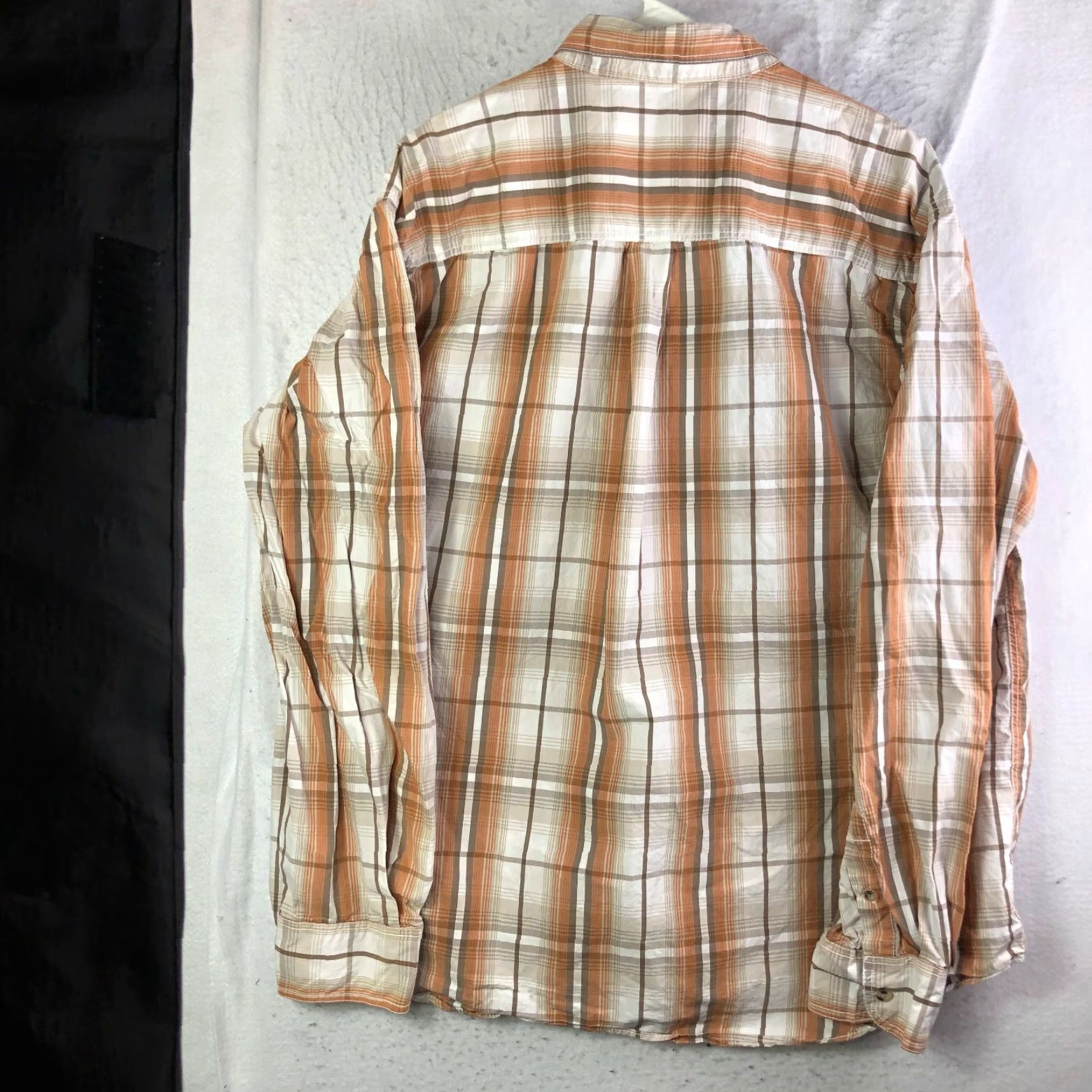 Vintage Ruff Hewn Well Worn Shirt Long Sleeve Button-Up Brown Plaid Point Collar Mens XXL Regular Cotton Vintage: No Size US XXL / EU 58 / 5 - 8 Thumbnail