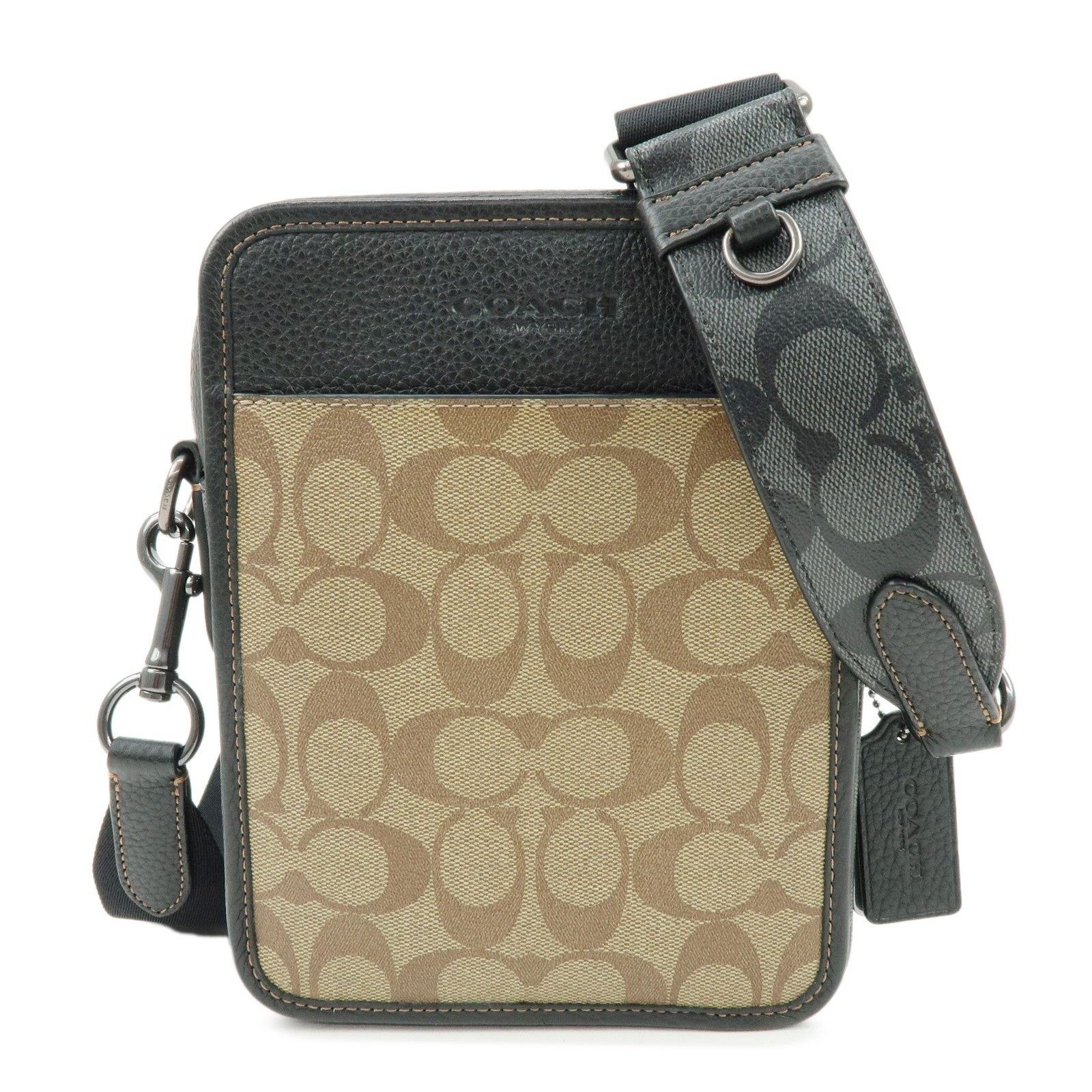 Coach Coach Signature Coated Canvas Crossbody Bag Tan Size ONE SIZE - 1 Thumbnail