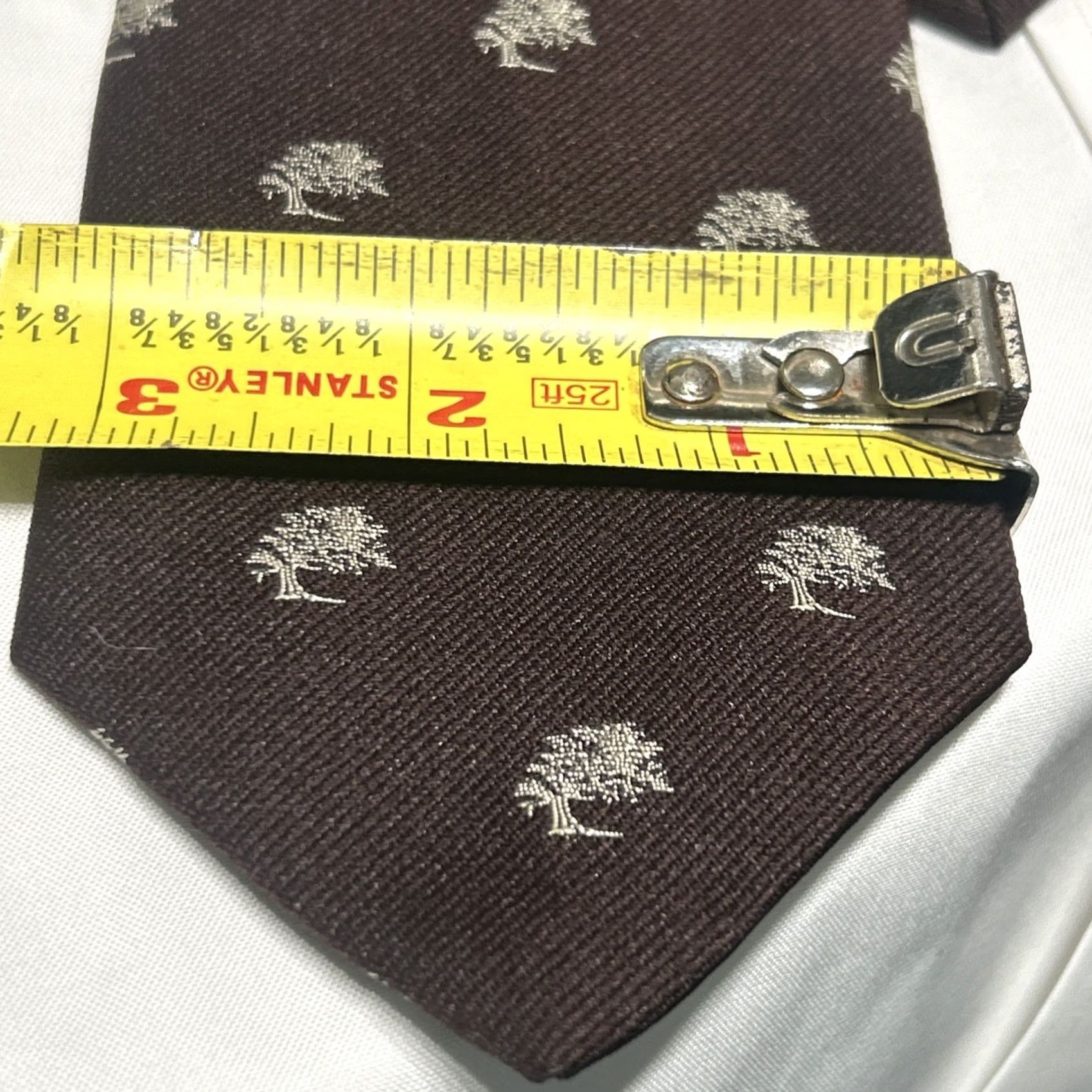 Robert Talbott VINTAGE Robert Talbott Tie Men Brown Pebble Beach 55” Silk Polyester Tree Pebbles Tan Tan Brown Men Size ONE SIZE - 8 Thumbnail