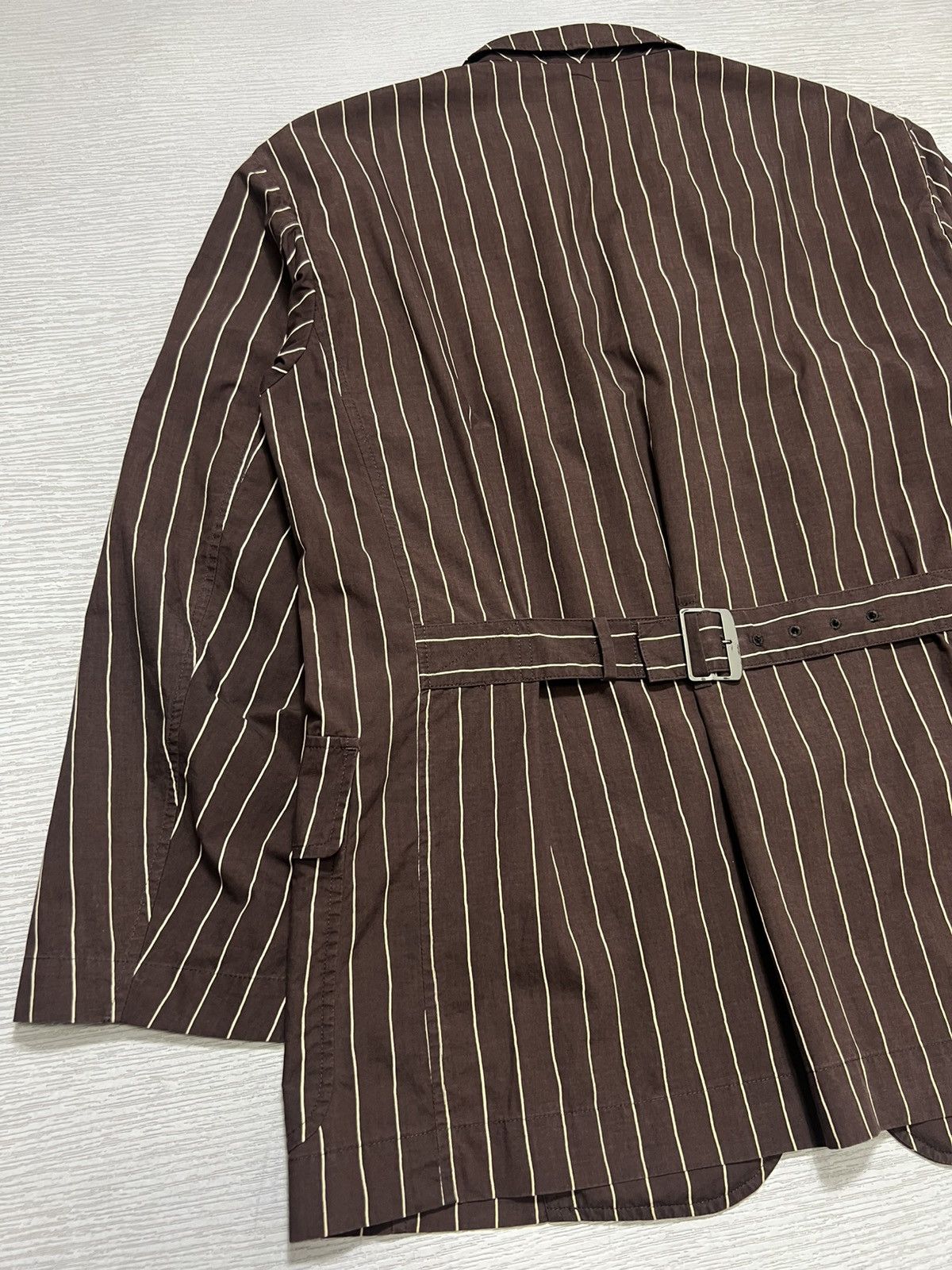 Issey Miyake Issey Miyake Men - Cinch Back Stripe Blazer Size US M / EU 48-50 / 2 - 11 Thumbnail