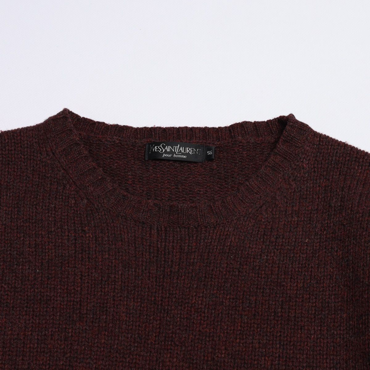 Vintage Vintage Yves Saint Laurent Patch Logo Sweater Knit Wool Size US XL / EU 56 / 4 - 6 Thumbnail