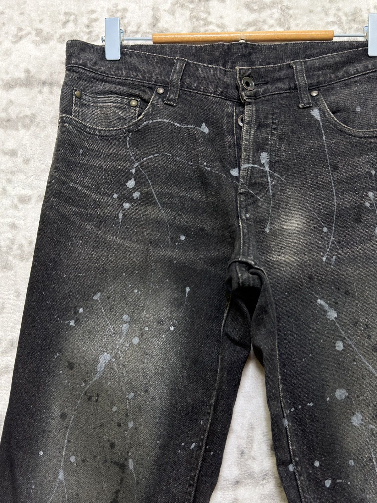 Shellac Vintage SHELLAC Paint Splashed Slim Fit Button Denim Jeans Size US 30 / EU 46 - 4 Thumbnail