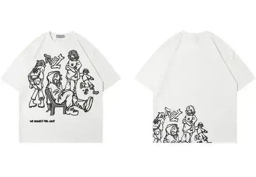 Other Streetwear Funny Anime Cartoon Graphic Oversized T-Shirt y2k Size US XL / EU 56 / 4 - 2 Thumbnail