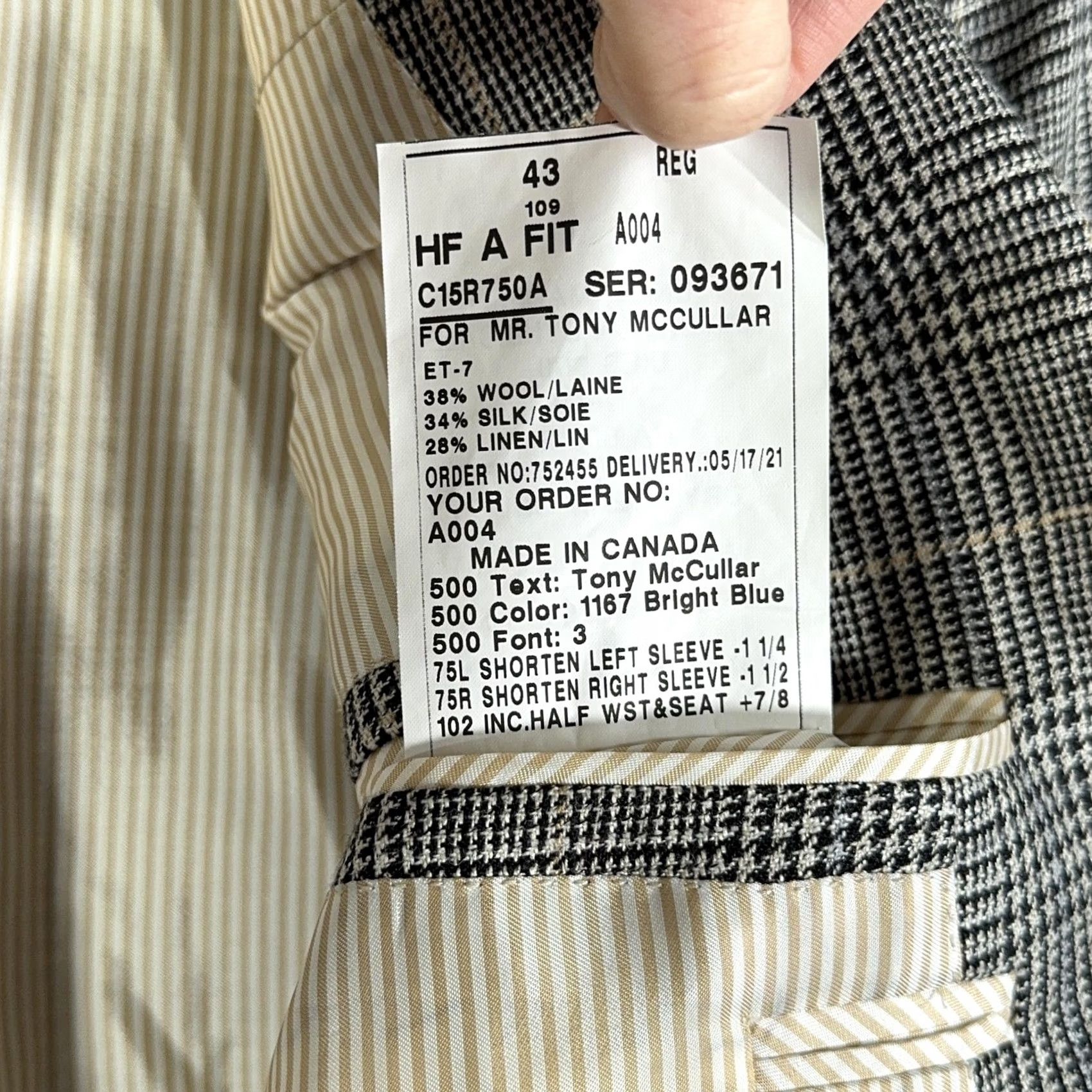 Vintage Hickey Freeman Sport Coat Jacket Gray Glen Plaid 2 Button Custom MTM E THOMAS Italy Wool Silk Linen 43 Regular Mens Jacket Coat Size US XS / EU 42 / 0 - 7 Thumbnail