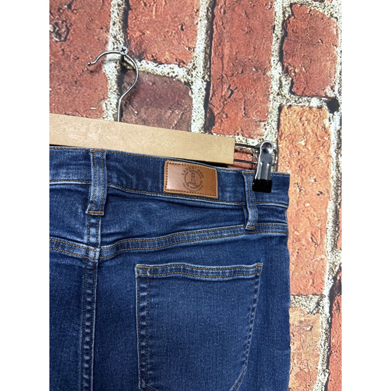 Lands' End Lands' End Jeans Women Sz 8 Tall Recover Mid Rise Straight Leg Port Indigo Wash Jeans Size 30" / US 8 / IT 44 - 4 Thumbnail