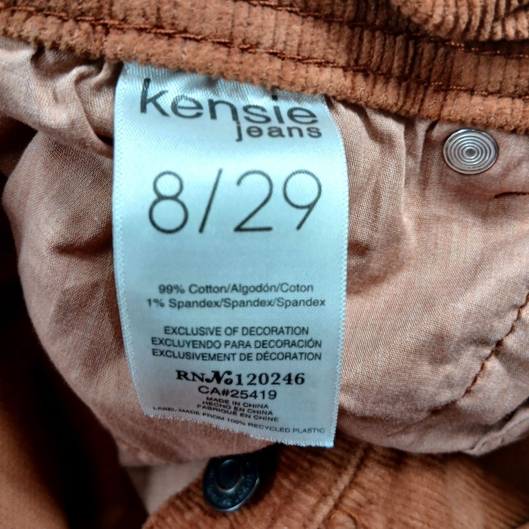 Vintage VINTAGE Kensie Savannah High Rise Flare Corduroy Pants Women 8/29 Rust Orange EUC Size 29" - 4 Thumbnail