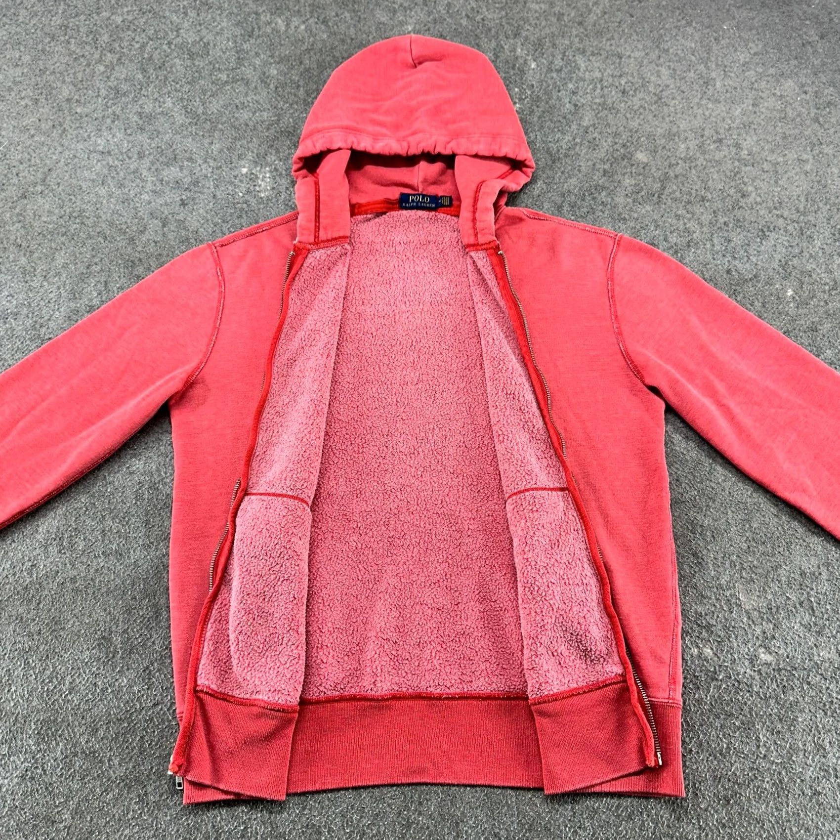 Polo Ralph Lauren Polo Ralph Lauren Hoodie Mens M Red Full Zip Fleece Cotton Hooded Logo Pony Talon Zip Size US M / EU 48-50 / 2 - 2 Thumbnail