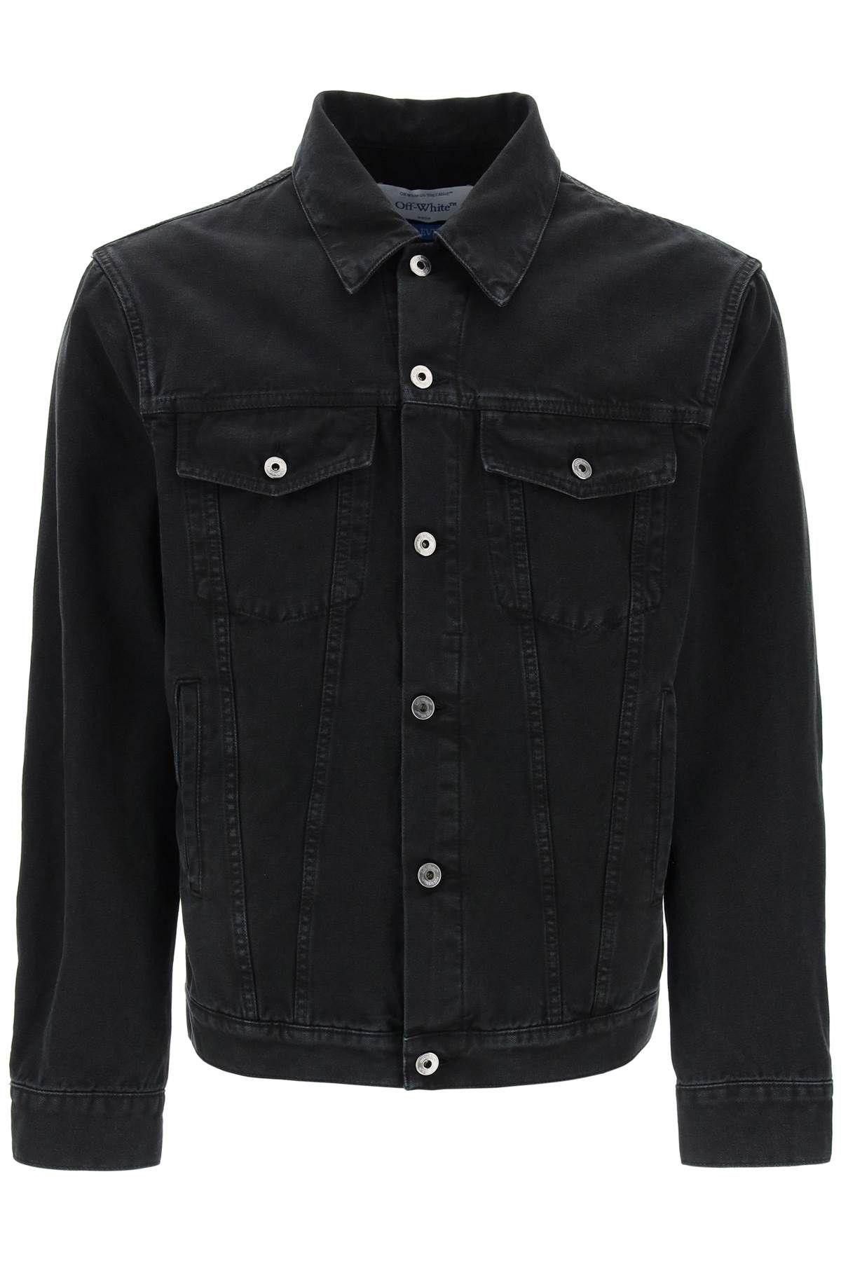 image of Off White Off-White Canvas Jacket With Logo Embroidery Size L For Men in Black
