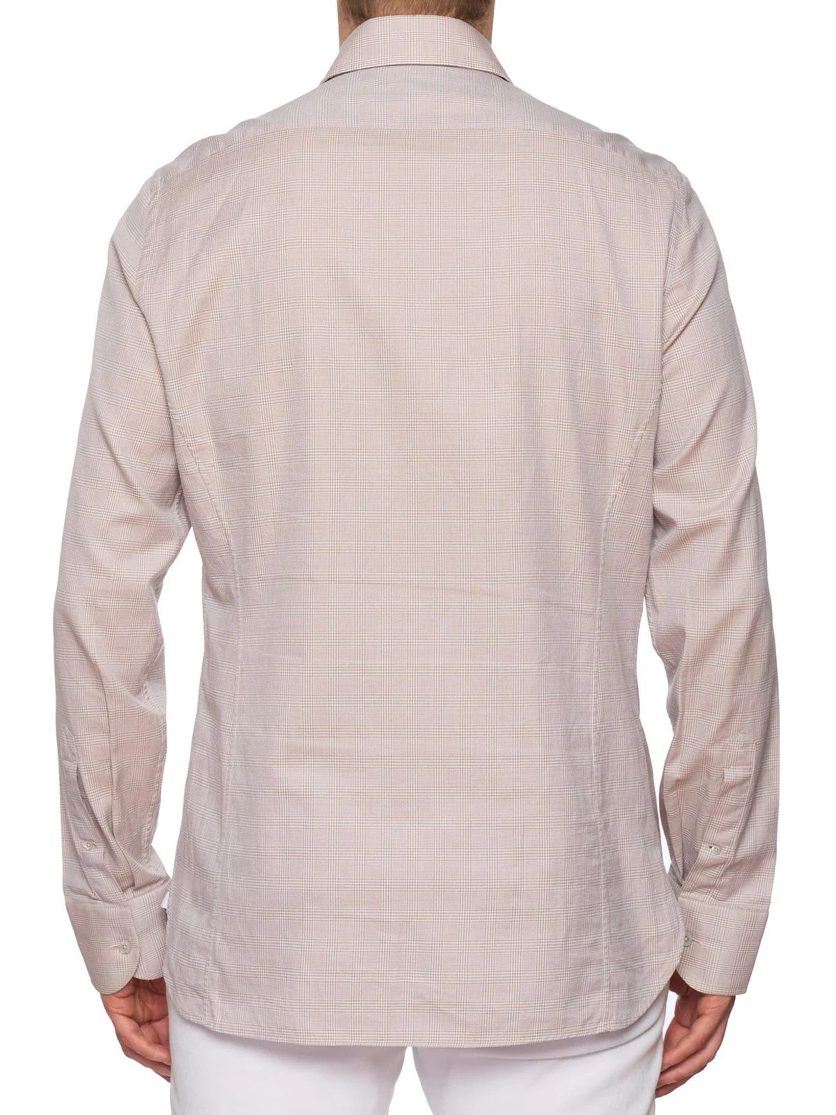 Tom Ford TOM FORD Beige Glen Plaid Cotton Dress Shirt Size US M / EU 48-50 / 2 - 4 Thumbnail