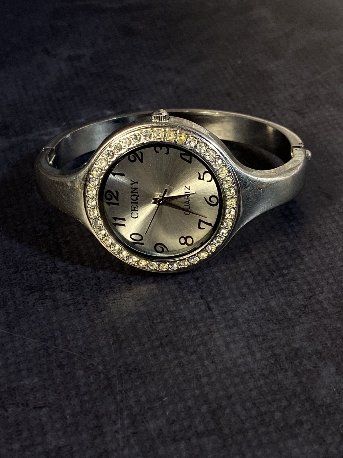Vintage Sparkling CEIQNY Watch with Cuff Bracelet and Rhinestones Size ONE SIZE - 1 Thumbnail