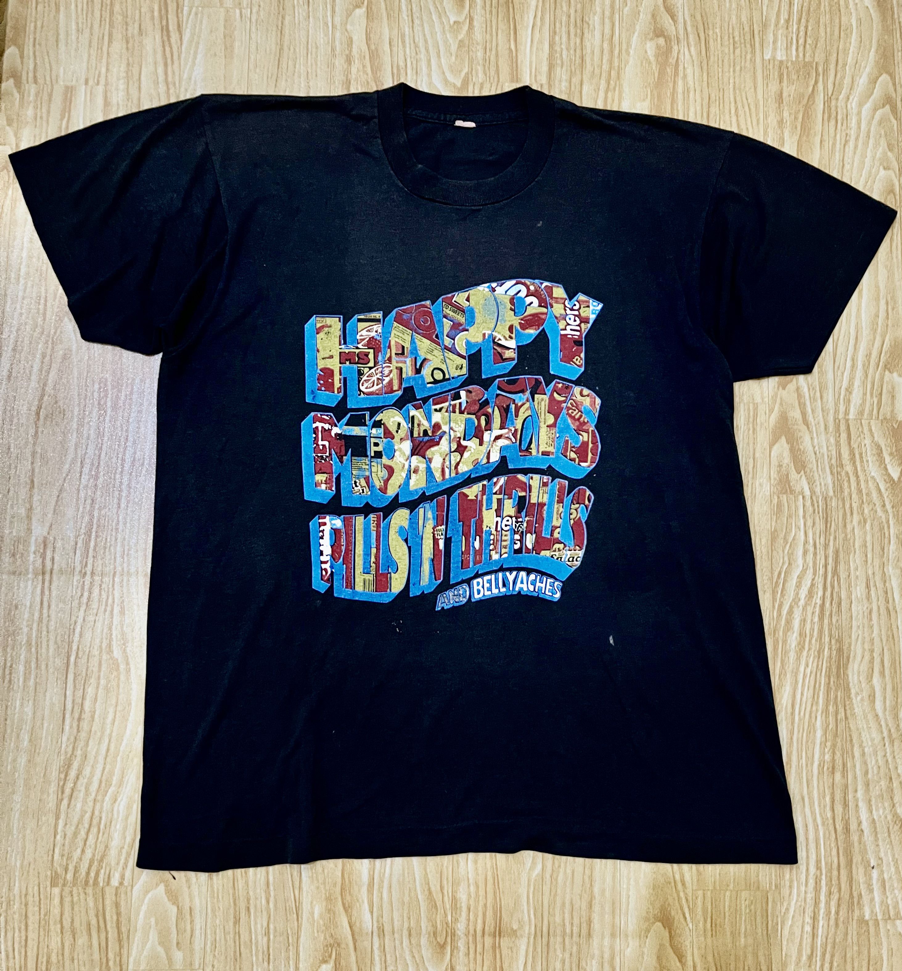 Vintage Rare Happy Mondays and Bellyaches Pills n Thrills Tour Size US L / EU 52-54 / 3 - 3 Thumbnail