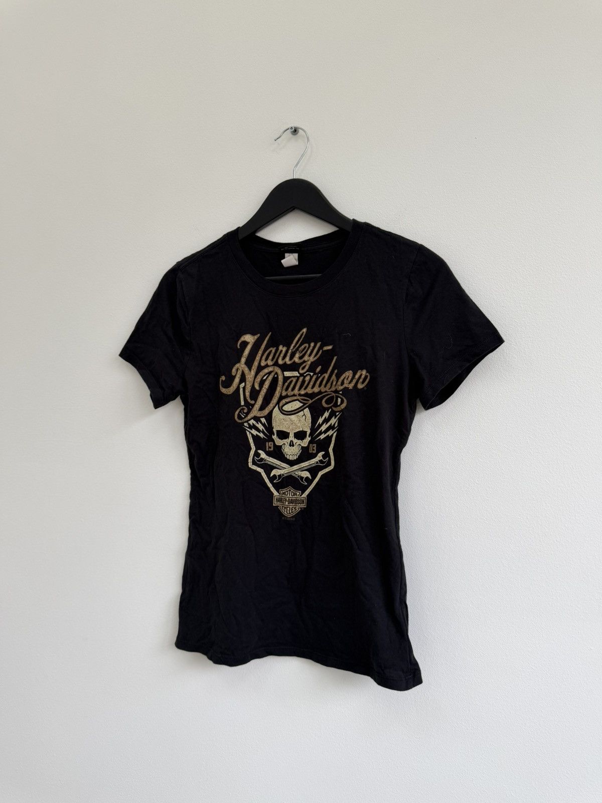 Harley Davidson Vintage 2000s Harley-Davidson Logo T-Shirt Washed Y2K Size US S / EU 44-46 / 1 - 2 Thumbnail