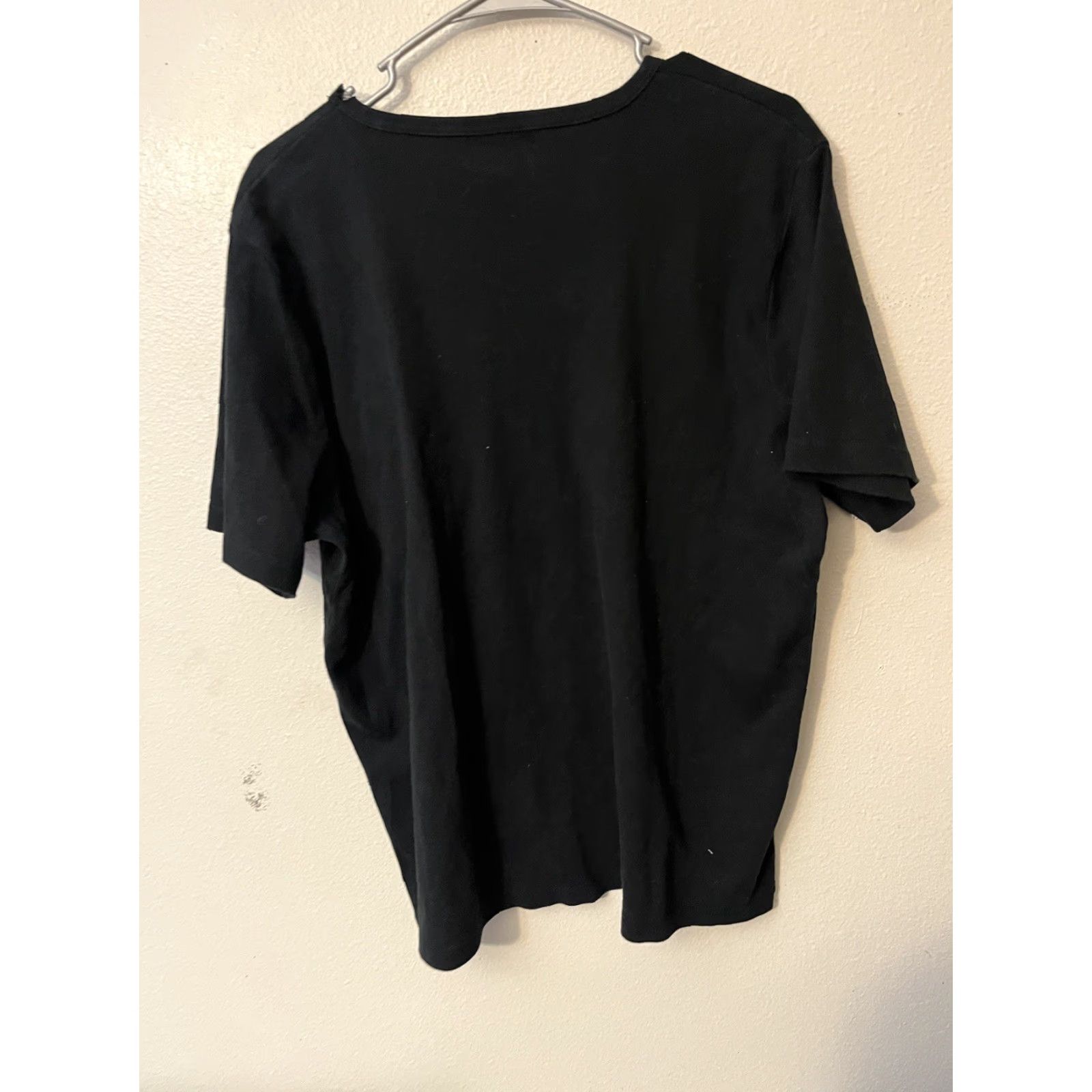 Vintage Style & Co Shirt Womens Plus Size 1X Black Short Sleeve V-neck Cotton Size XL / US 12-14 / IT 48-50 - 2 Thumbnail