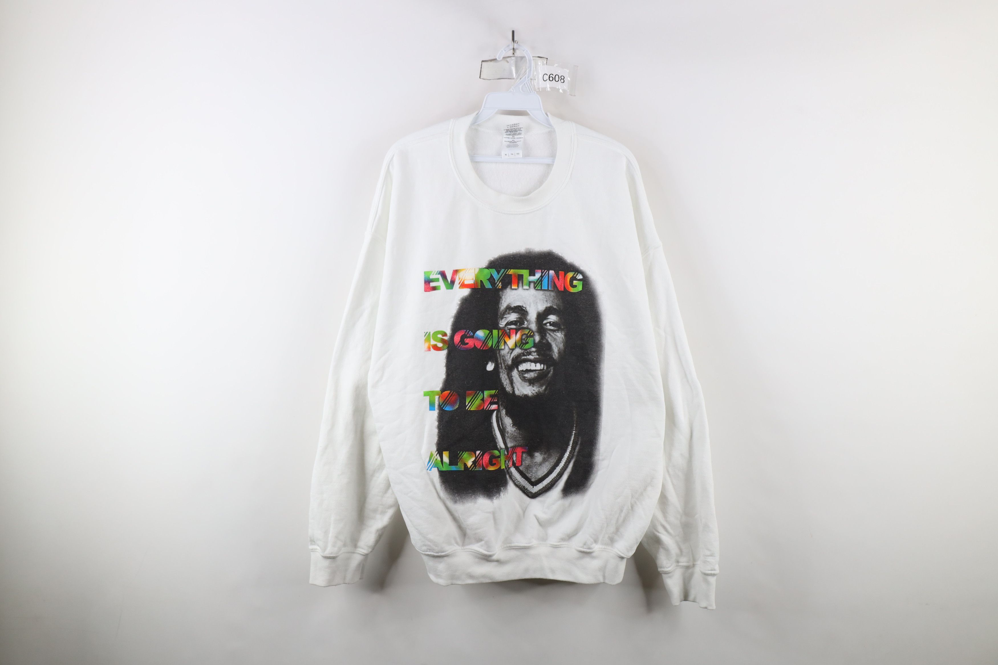 Vintage Vintage 90s Y2K Is Going to Be Alright Bob Marley Sweatshirt Size US XL / EU 56 / 4 - 1 Thumbnail