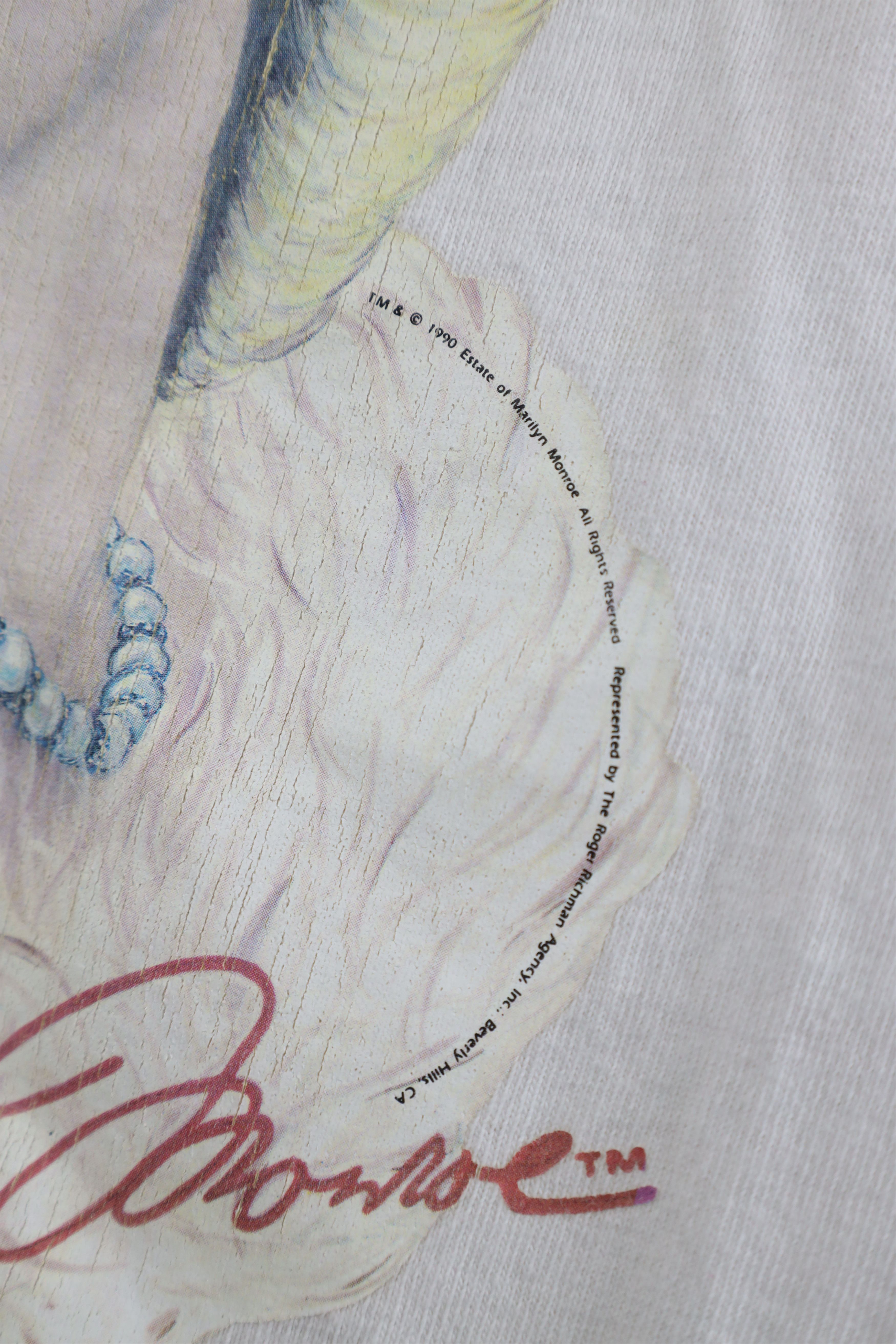 Vintage Vintage 90s Marilyn Monroe Short Sleeve T-Shirt White USA Size XL / US 12-14 / IT 48-50 - 5 Thumbnail