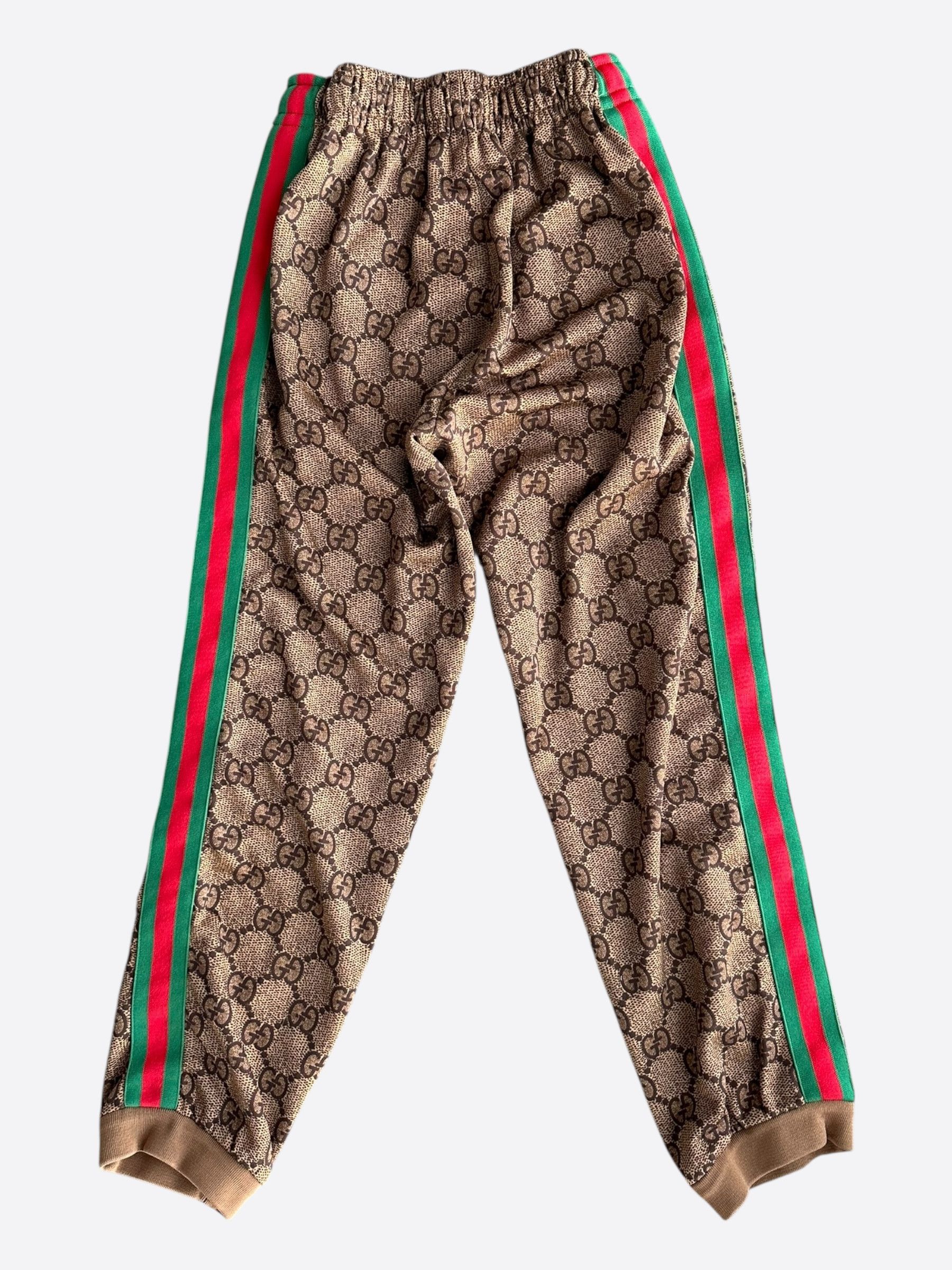 Gucci Gucci Tan Monogram Striped Track Pants Size US 30 / EU 46 - 2 Thumbnail