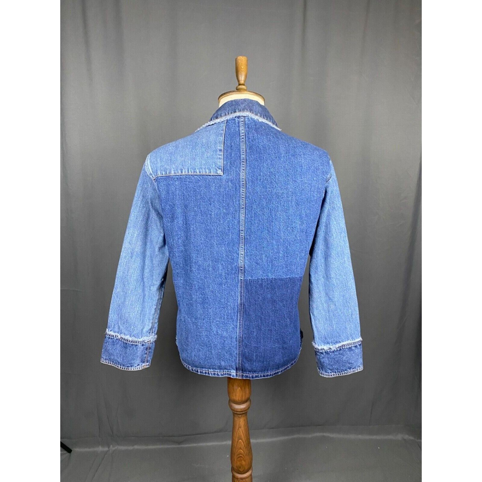 Alexander McQueen Alexander McQueen Patchwork Denim Men's Blue Biker Jeans Jac Size US S / EU 44-46 / 1 - 7 Thumbnail