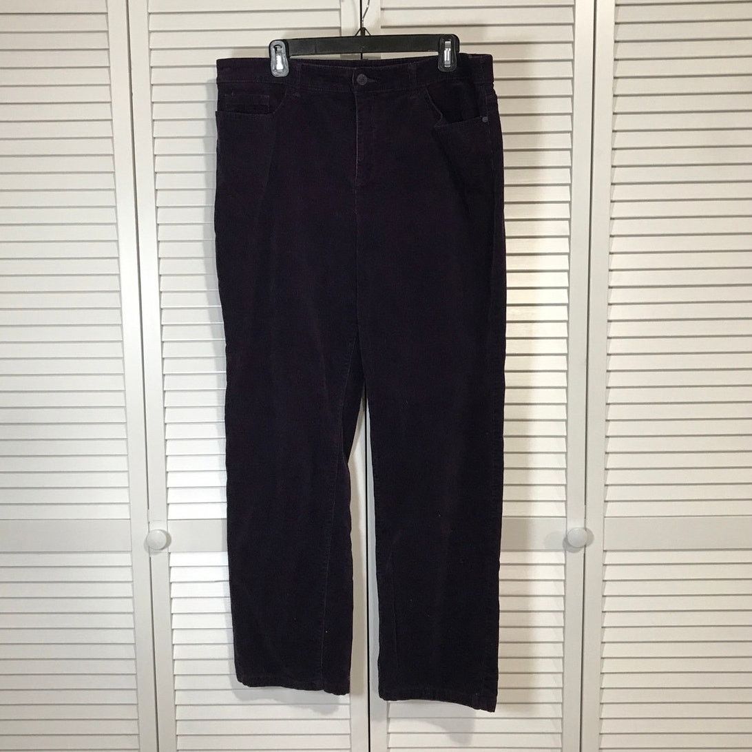 Croft & Barrow Croft & Barrow Deep Plum Corduroy Straight Leg Pants 14 Size 36" / US 14 / IT 50 - 1 Thumbnail