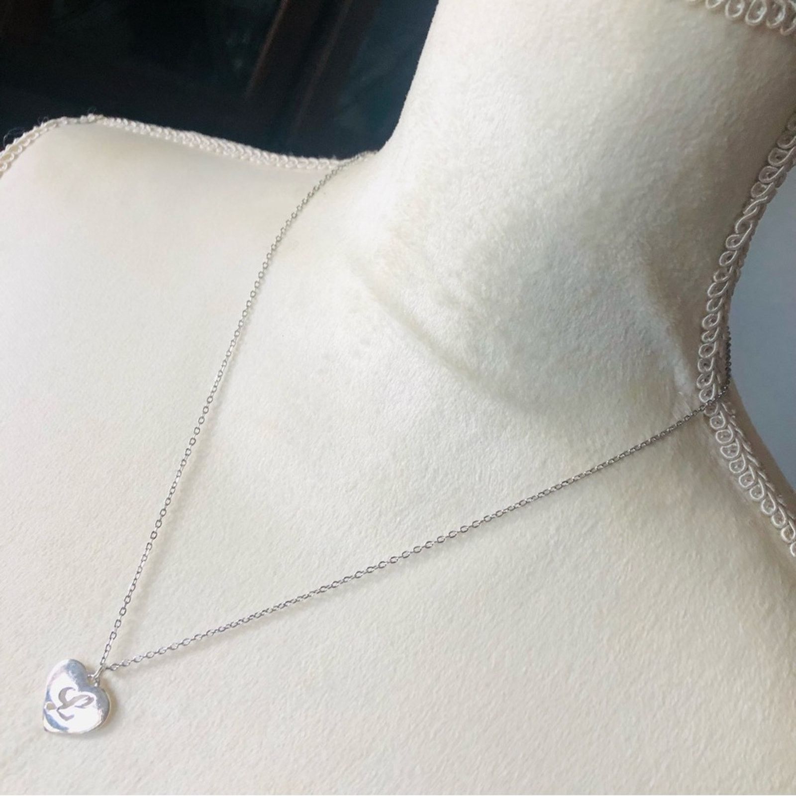 Vintage Vintage sterling monogram initial “L” heart pendant necklace Size ONE SIZE - 7 Thumbnail