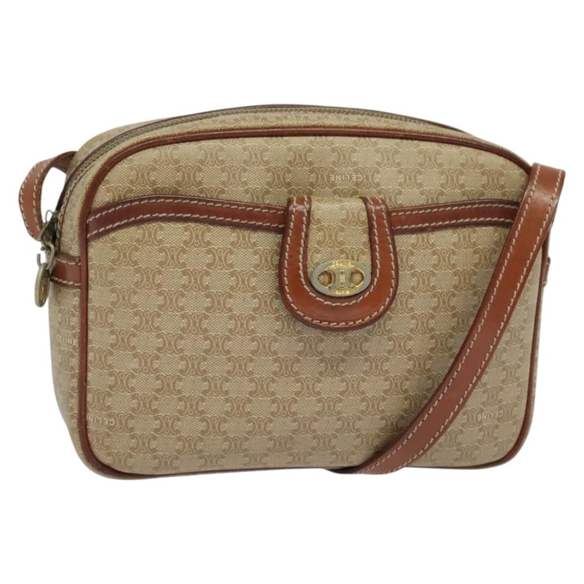 Celine CELINE Macadam Canvas Shoulder Bag Beige Size ONE SIZE - 1 Thumbnail