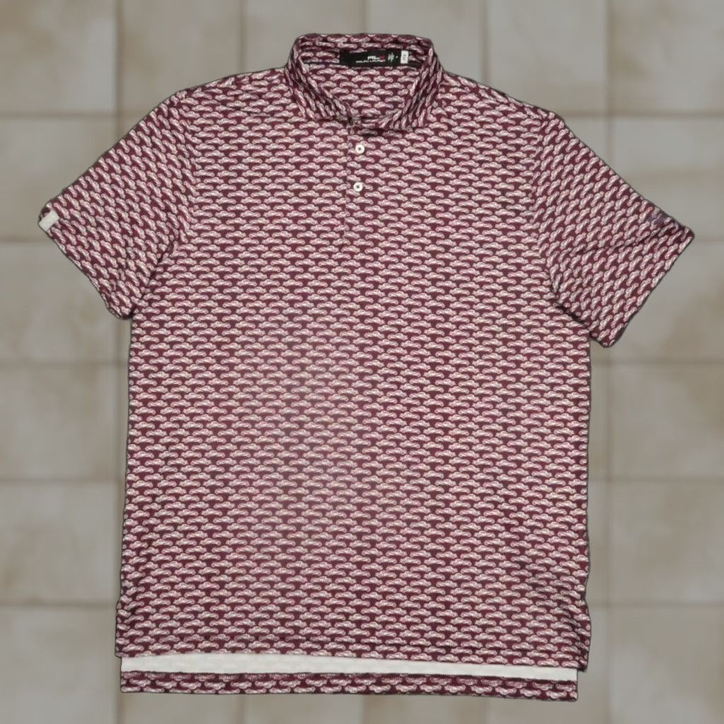 RLX Ralph Lauren RLX Ralph Lauren Polo Shirt Men M Red Geometric Short Sleeve Collared Button Performance Golf 90s? Size US M / EU 48-50 / 2 - 1 Thumbnail