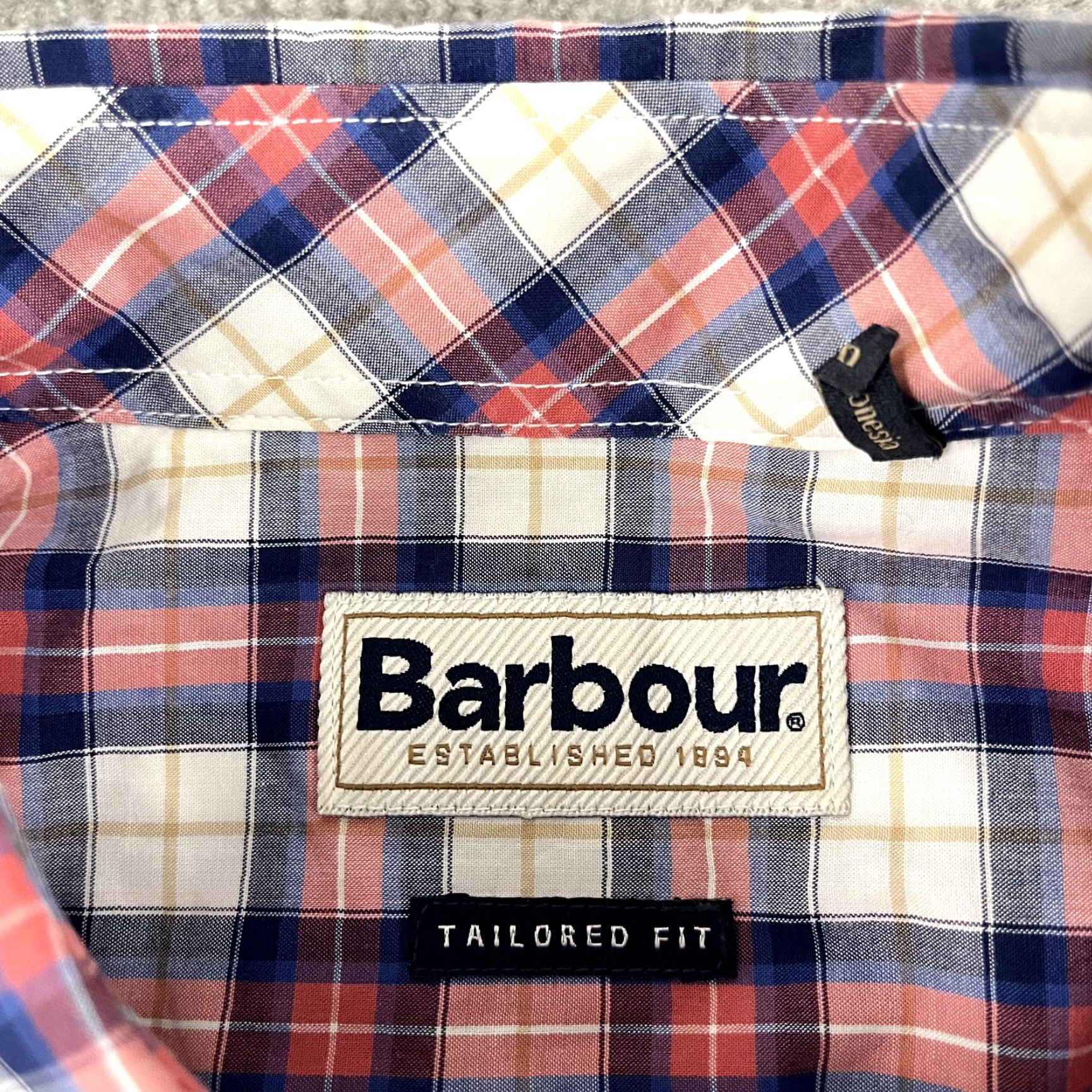 Barbour VINTAGEBARBOUR Shirt Mens Medium Highland Check Red White Blue Button Down Long Sleeve Size US M / EU 48-50 / 2 - 2 Thumbnail