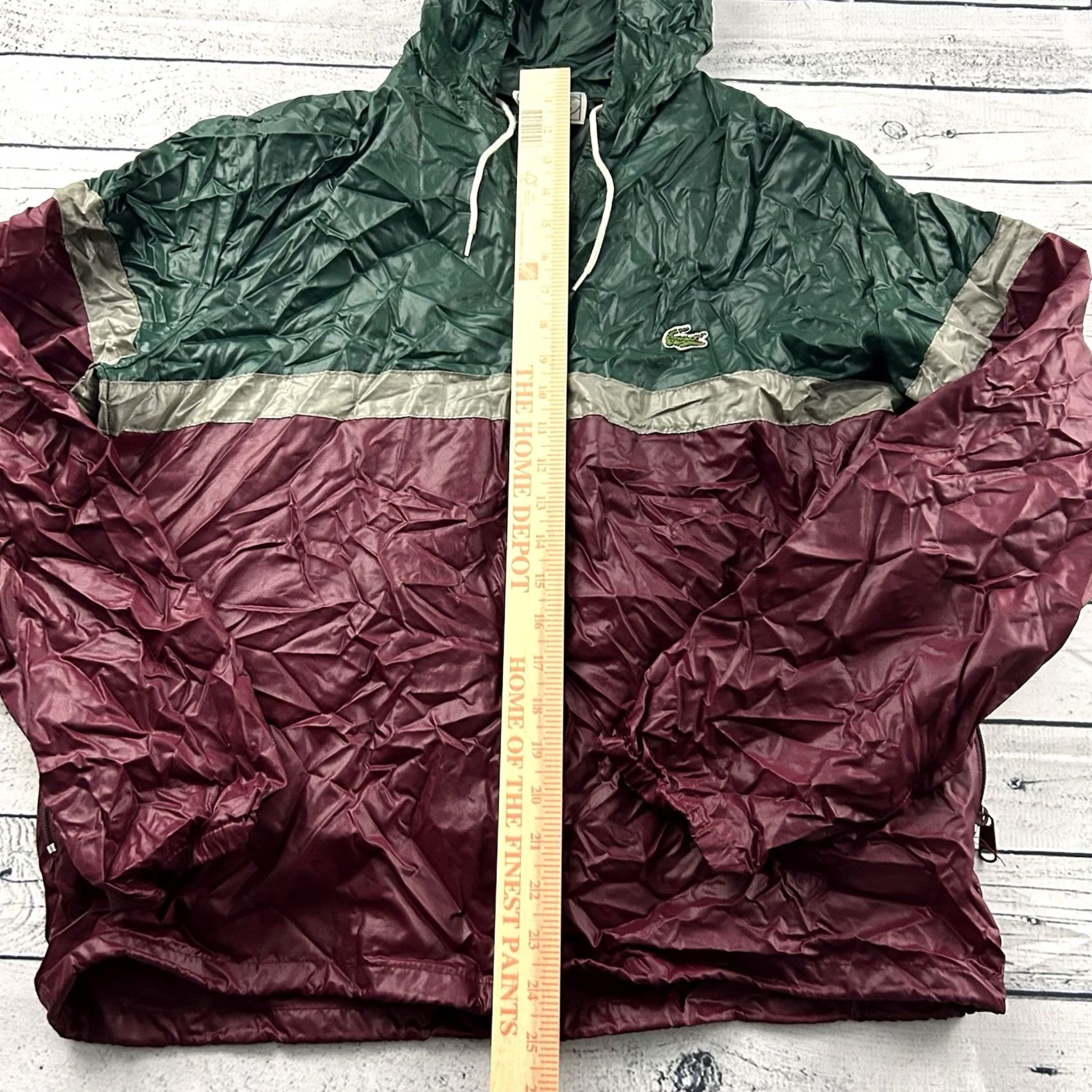 Lacoste VINTAGE Lacoste Izod Pullover Hooded Anorak Windbreaker Mens M Green Maroon Jacket Size US M / EU 48-50 / 2 - 4 Thumbnail