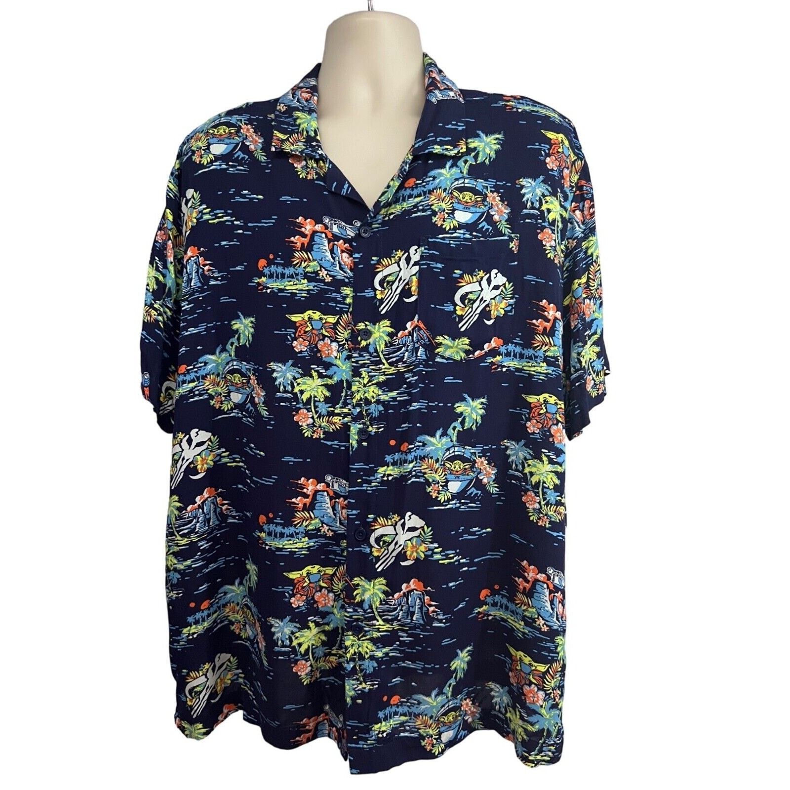 Star Wars Star Wars Mandalorian Blue Hawaiian Button Shirt 2XL Pocket Size US XXL / EU 58 / 5 - 1 Thumbnail