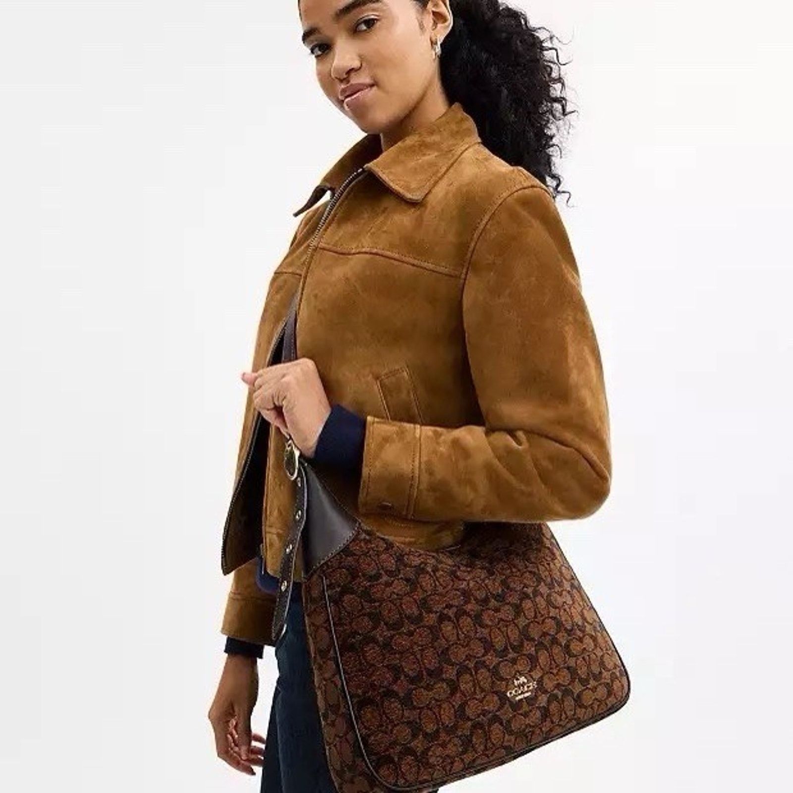 Coach NWT Coach CCE49 Ella Shoulder Bag Signature Chenille Truffle Size ONE SIZE - 11 Thumbnail