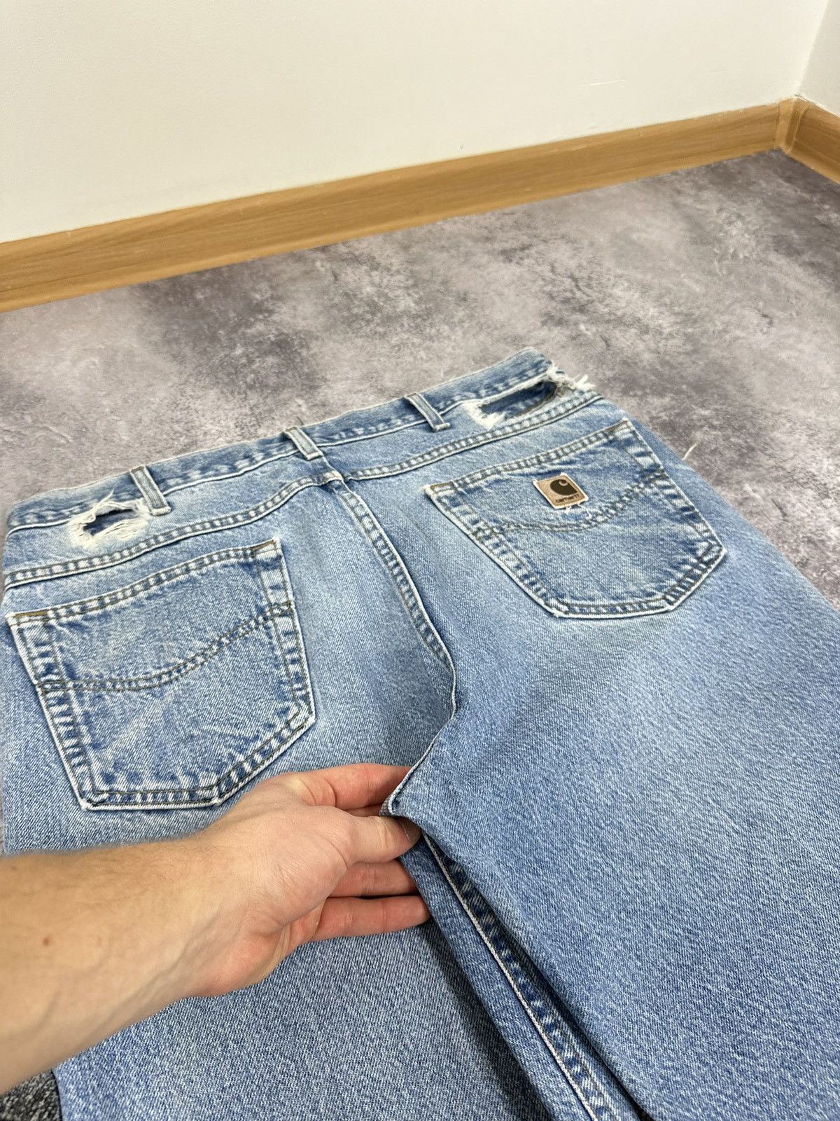 Carhartt Vintage Carhartt Distressed Light Blue Denim Opium USA Jeans Size US 34 / EU 50 - 8 Thumbnail