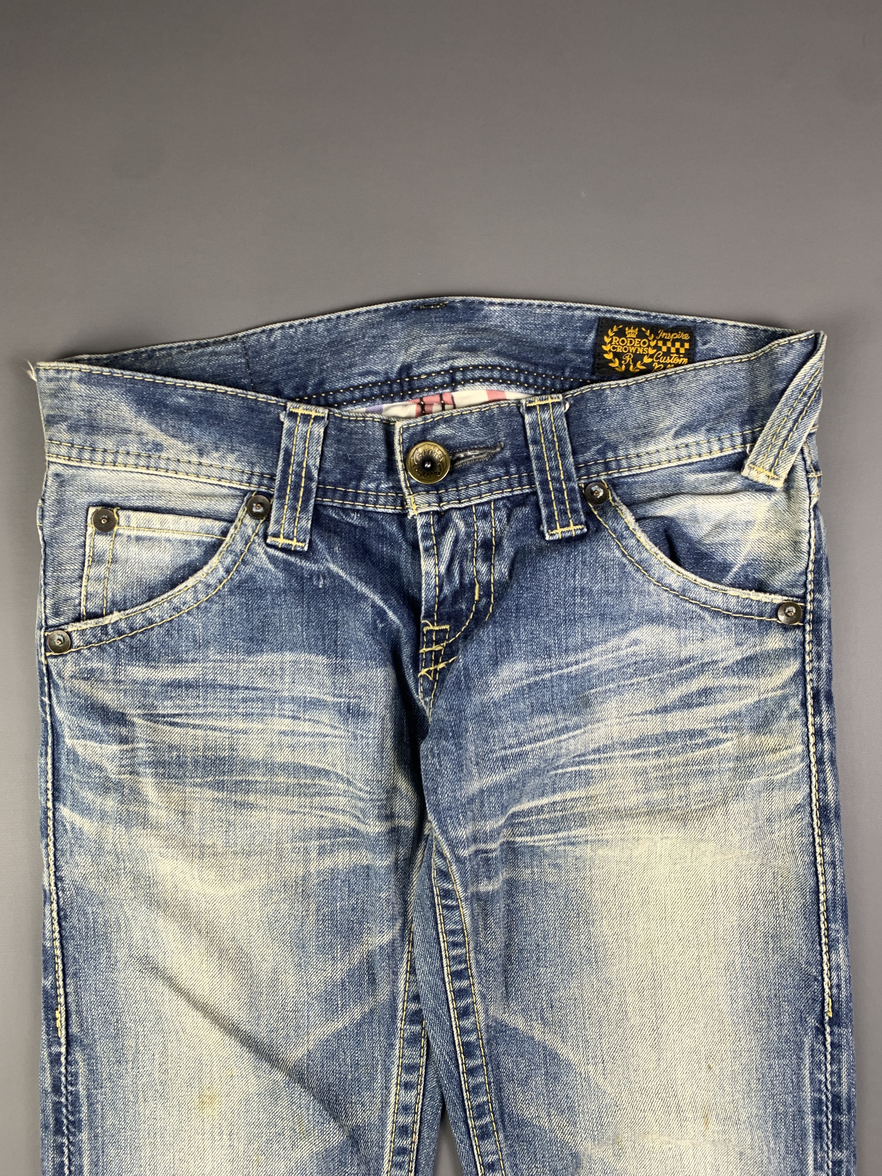 Japanese Brand Rodeo Crowns Washed Blue Lowrise Engineered Jeans (31) Size 31" - 6 Thumbnail