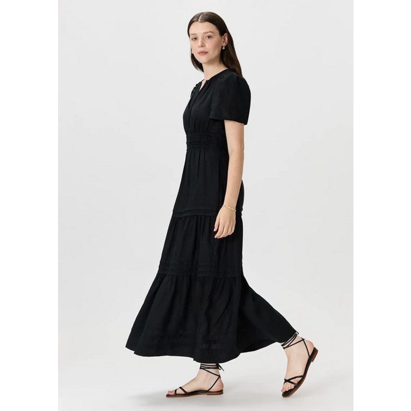 Quince Quince 100% European Linen Tiered Maxi Dress Black Size XS Size XS / US 0-2 / IT 36-38 - 3 Thumbnail