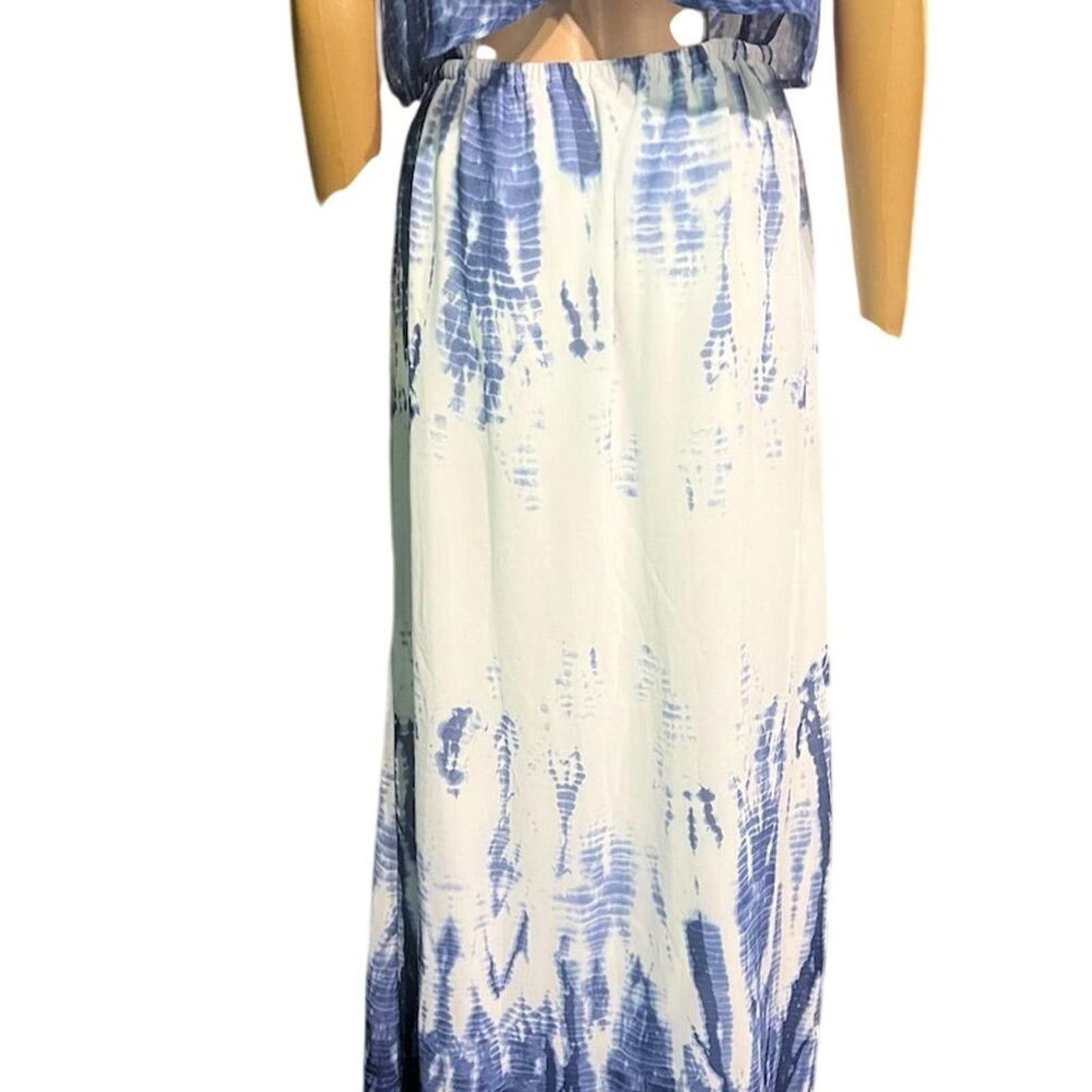 Jun Takahashi Takara Blue Tie-Dye Maxi Dress Sleeveless Scoop Neck M boho Size M / US 6-8 / IT 42-44 - 8 Thumbnail